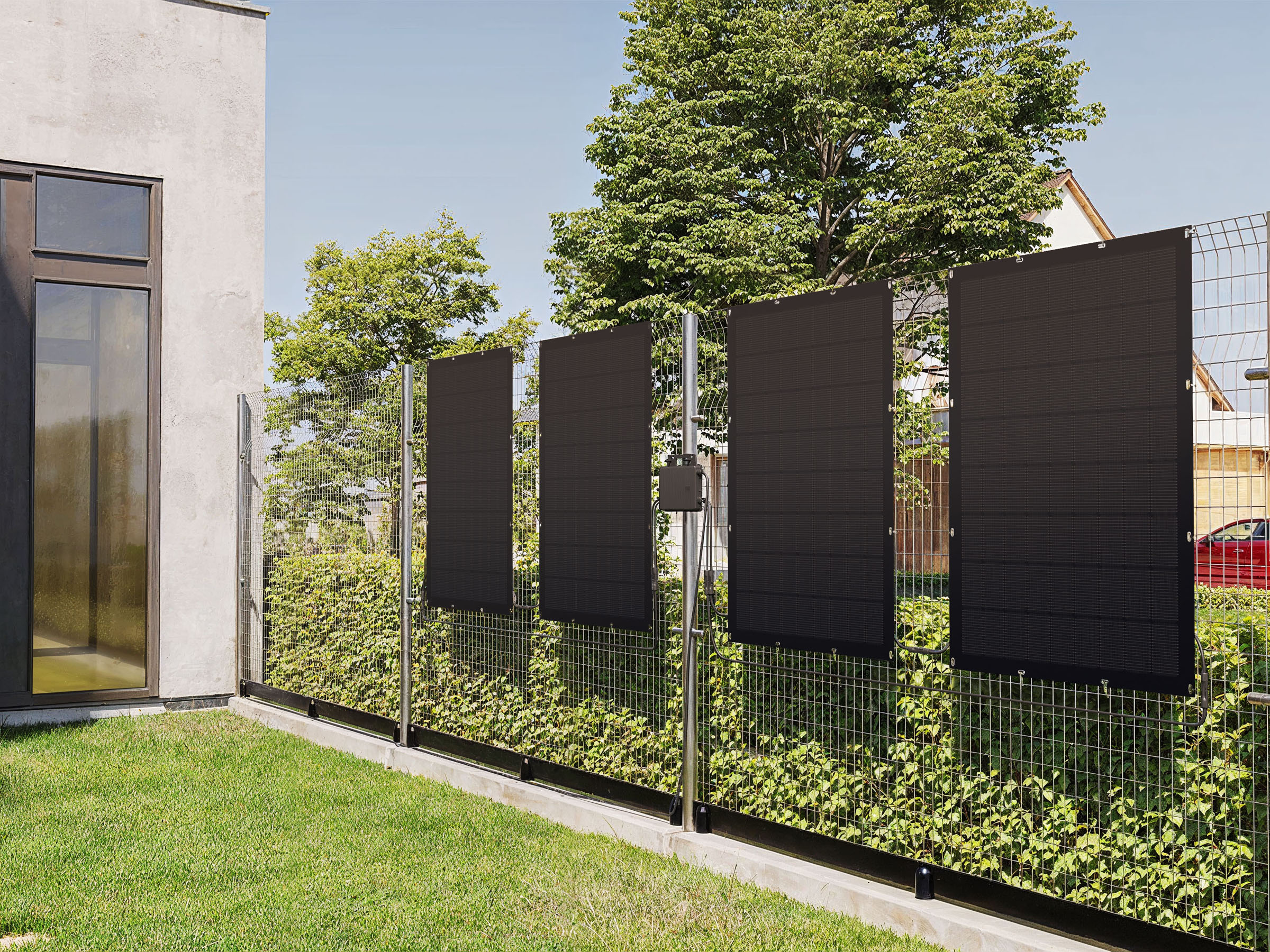 One step solar sirius fence, 3D render by 35milimetre