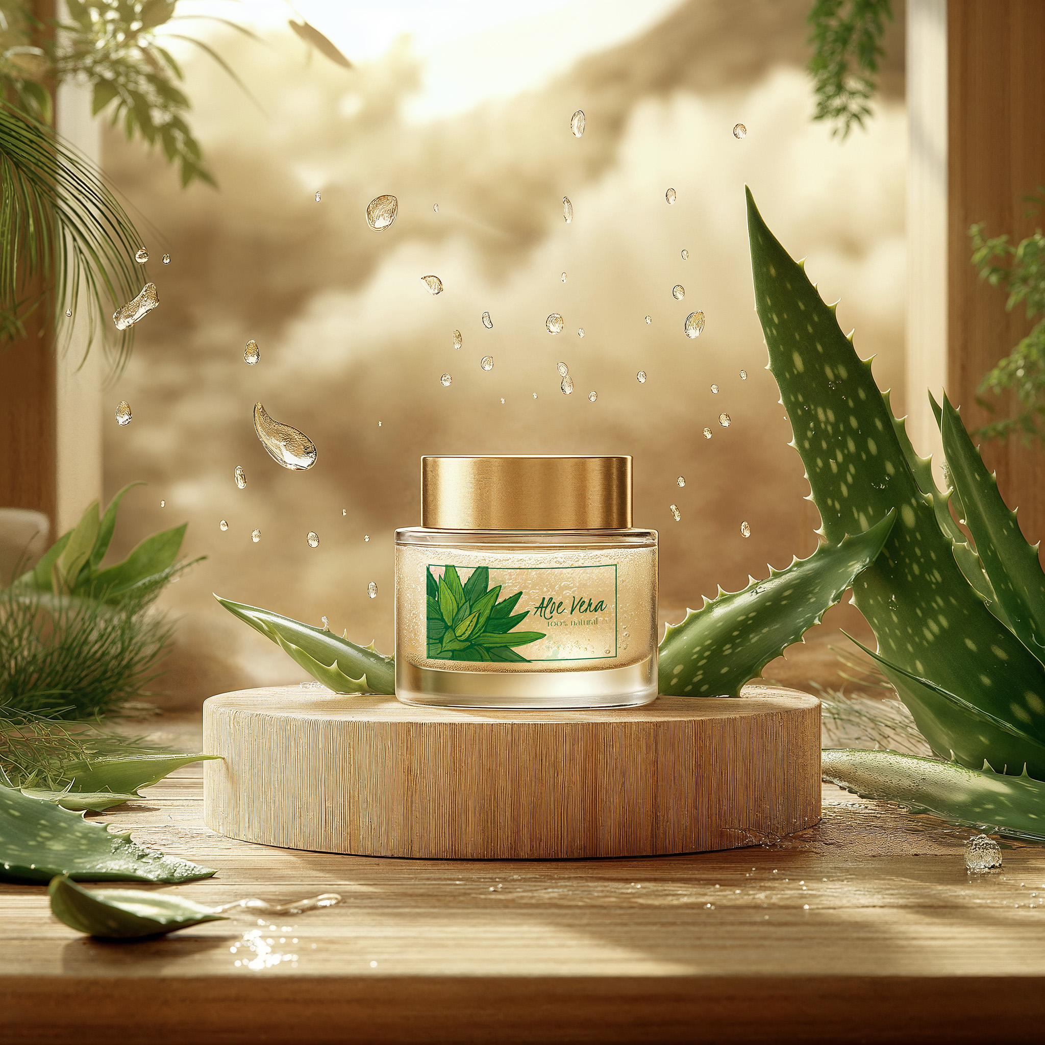 Aqualuxe cream forest pedestal, AI-generated image by 35milimetre