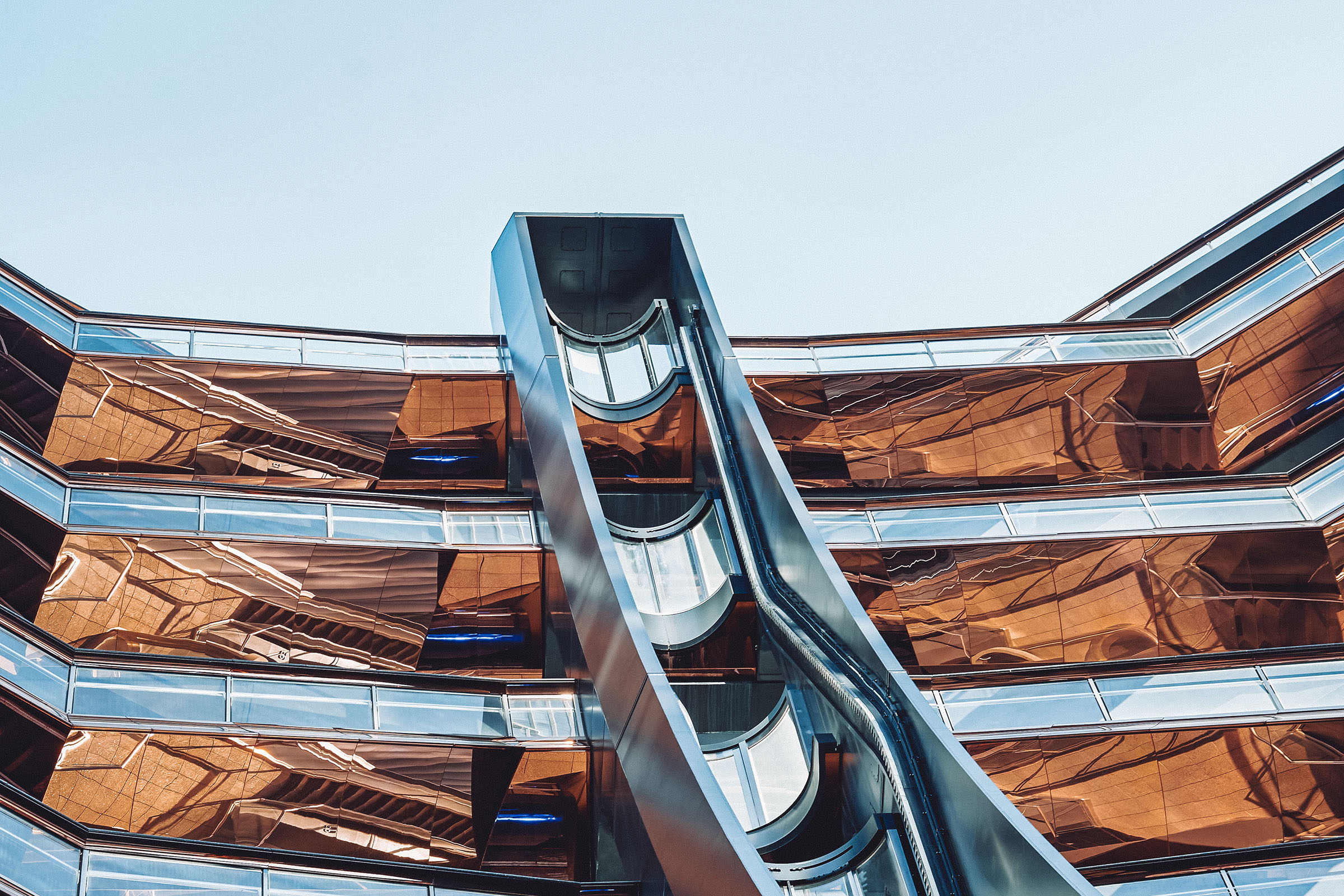 Architecture copper atrium, AI-generated image by 35milimetre