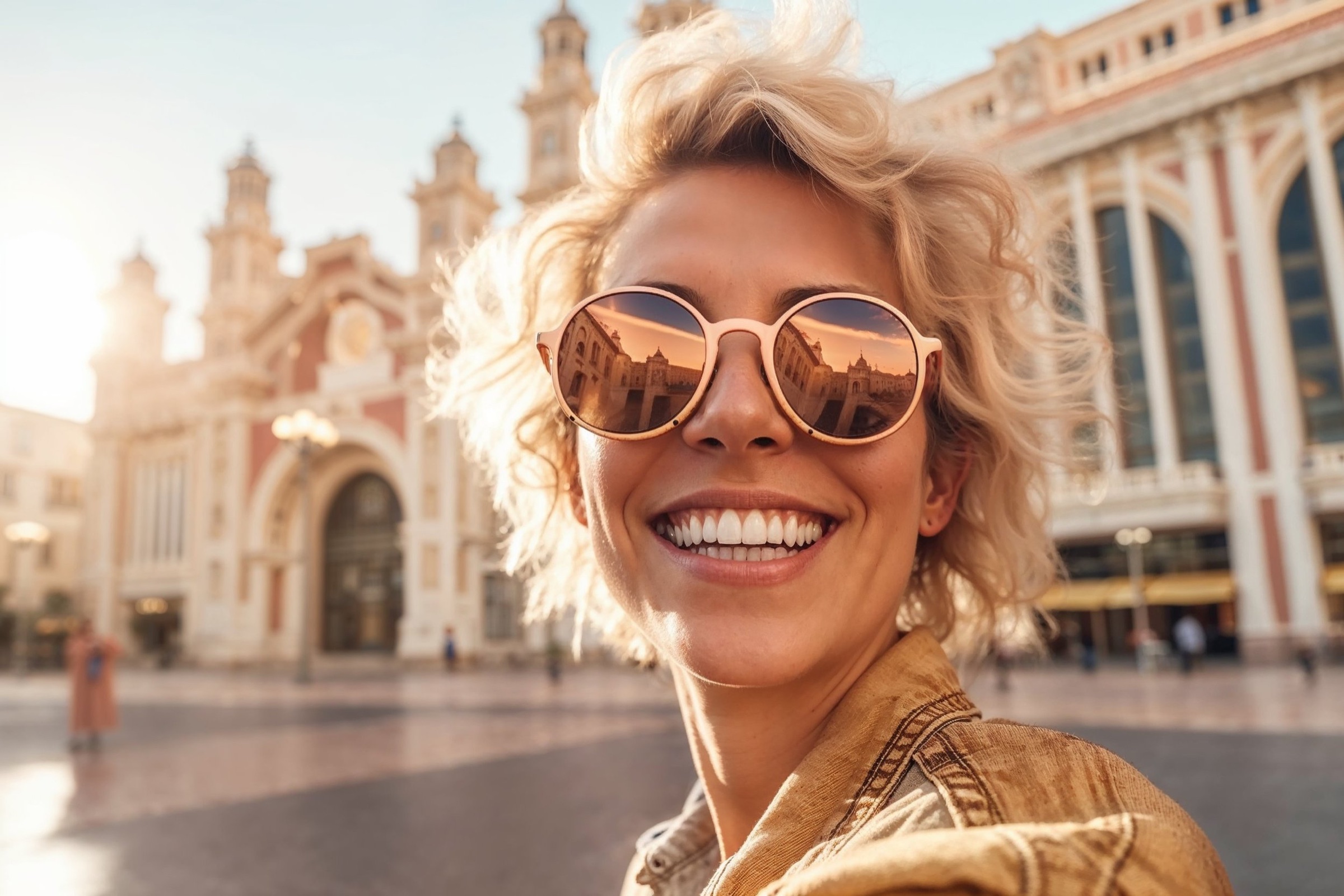 Sunglasses city lifestyle, AI-generated image by 35milimetre
