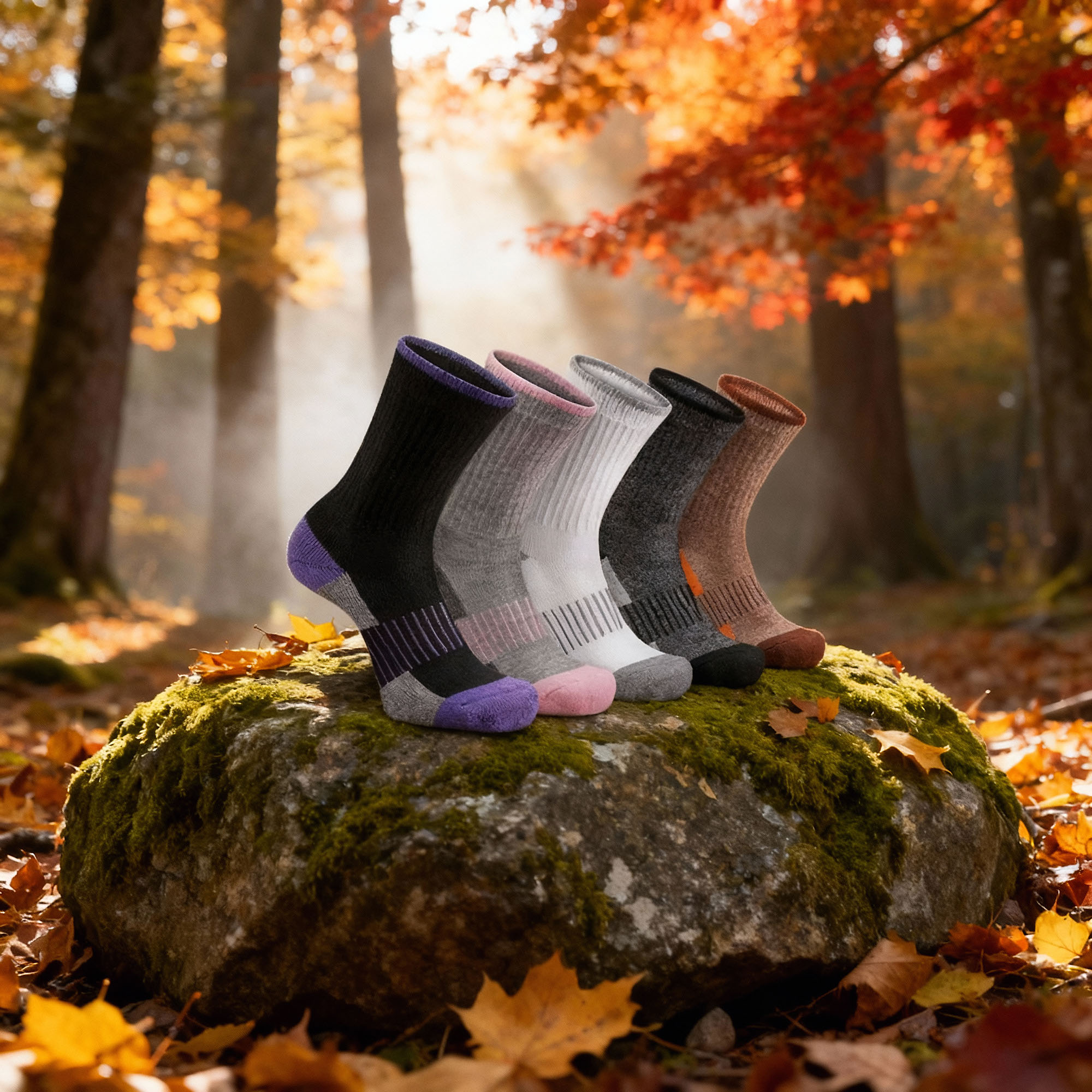 Socks autumn product range, AI fashion image by 35milimetre