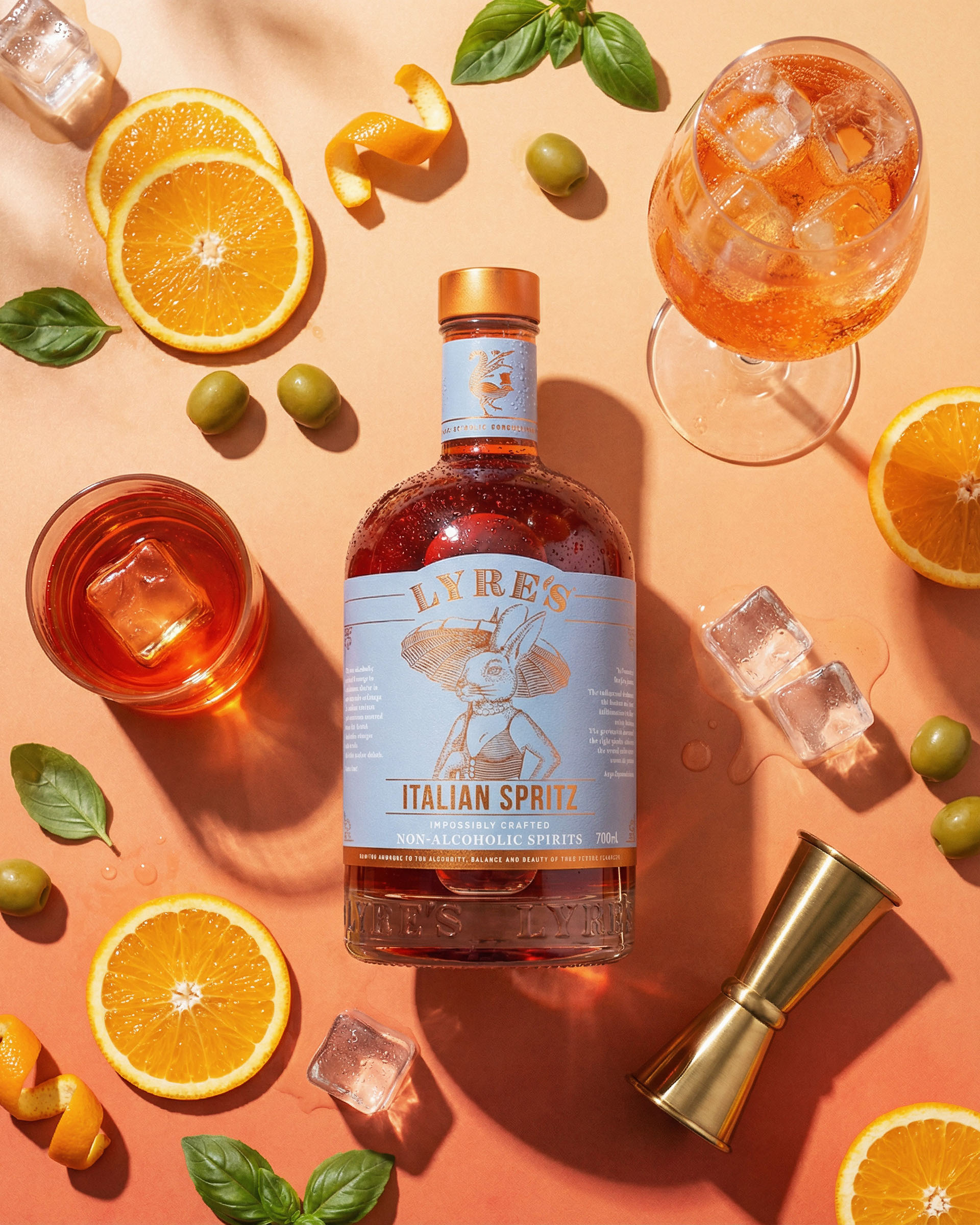 Lyres italian spritz flatlay, beverage visual by 35milimetre