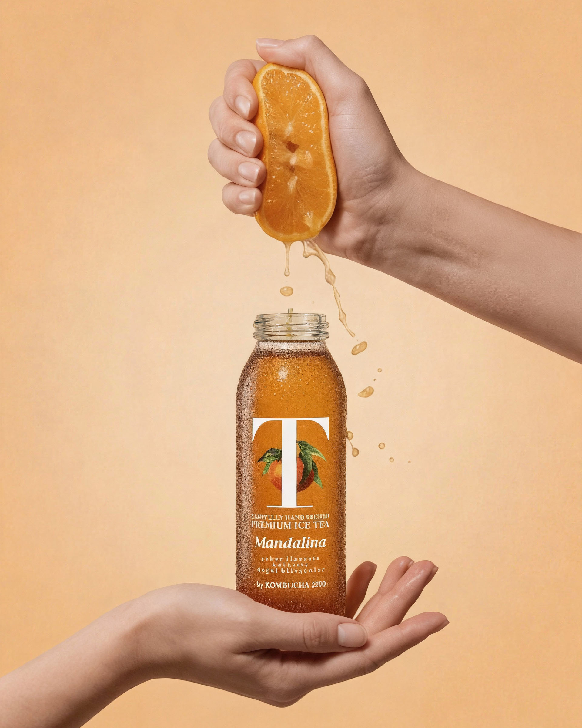 Iced tea mandarin squeeze, beverage visual by 35milimetre