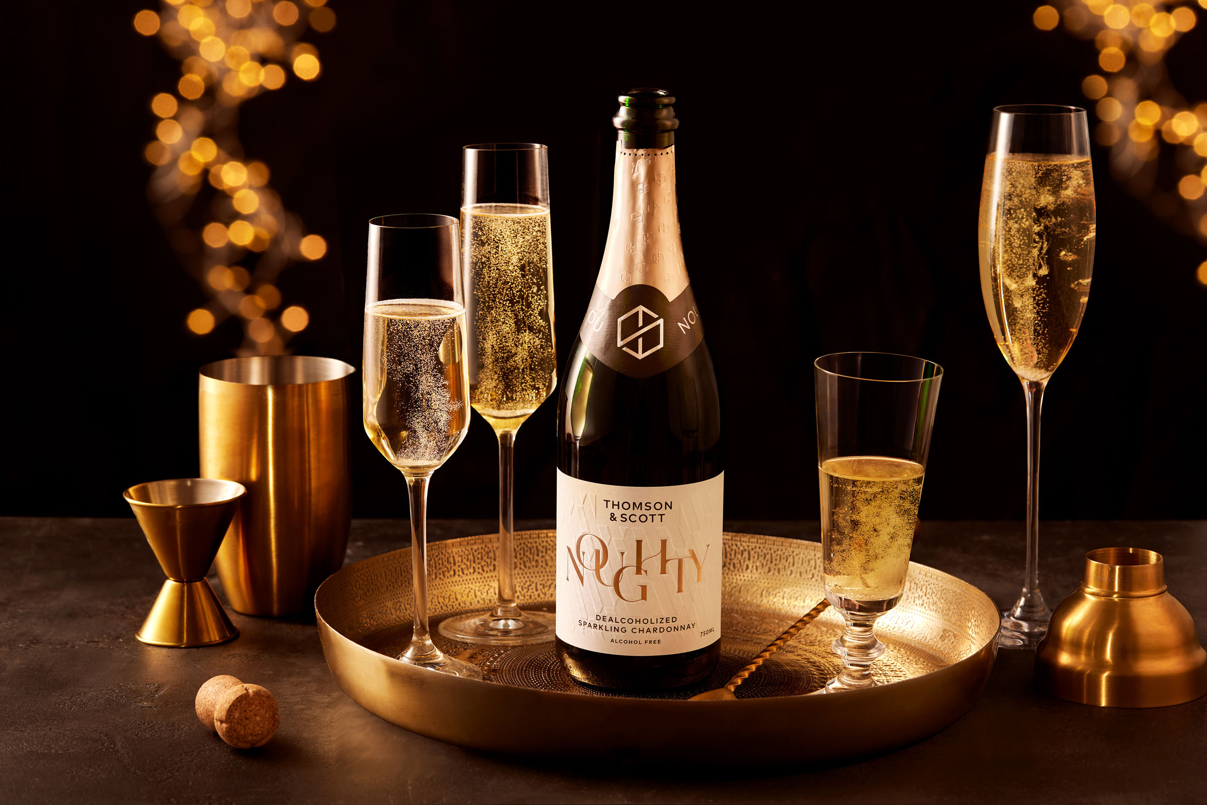 Noughty sparkling wine celebration, beverage visual by 35milimetre