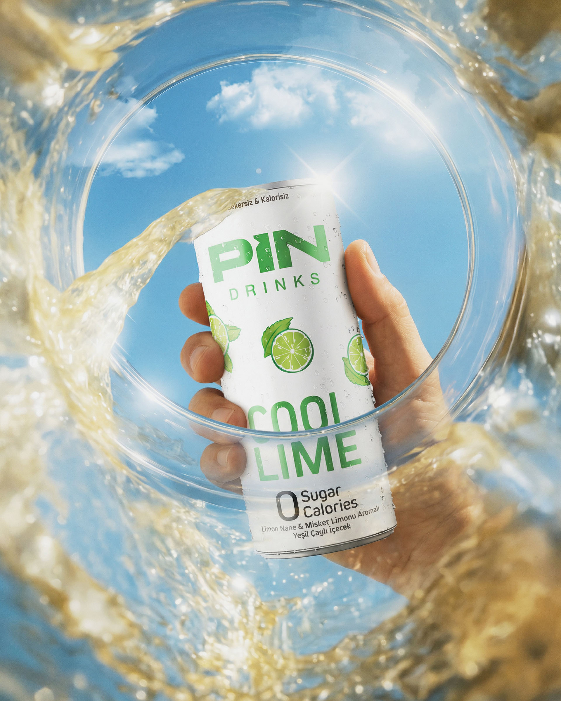 Pin cool lime splash, beverage visual by 35milimetre