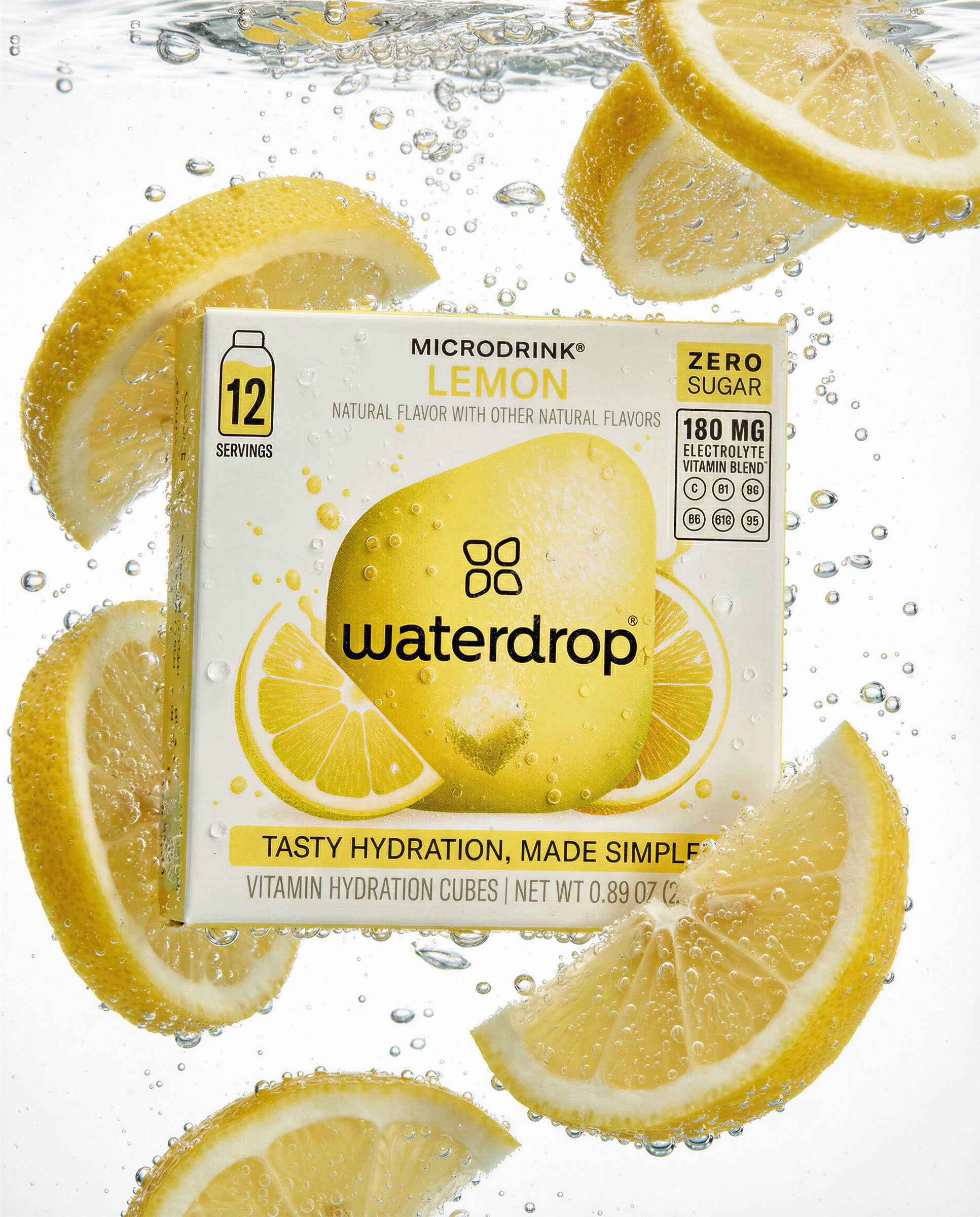 Waterdrop lemon underwater, beverage visual by 35milimetre