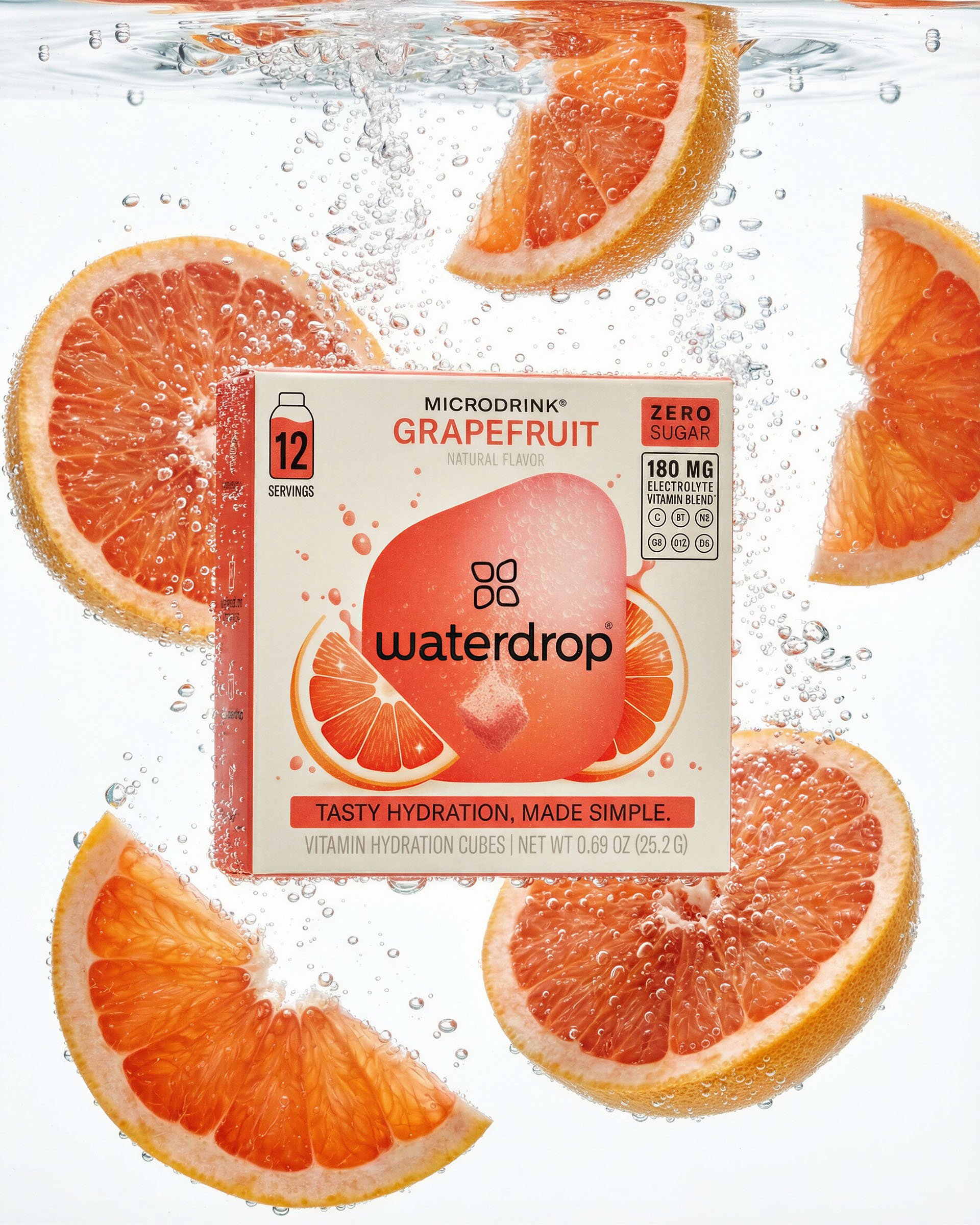 Waterdrop grapefruit underwater, beverage visual by 35milimetre
