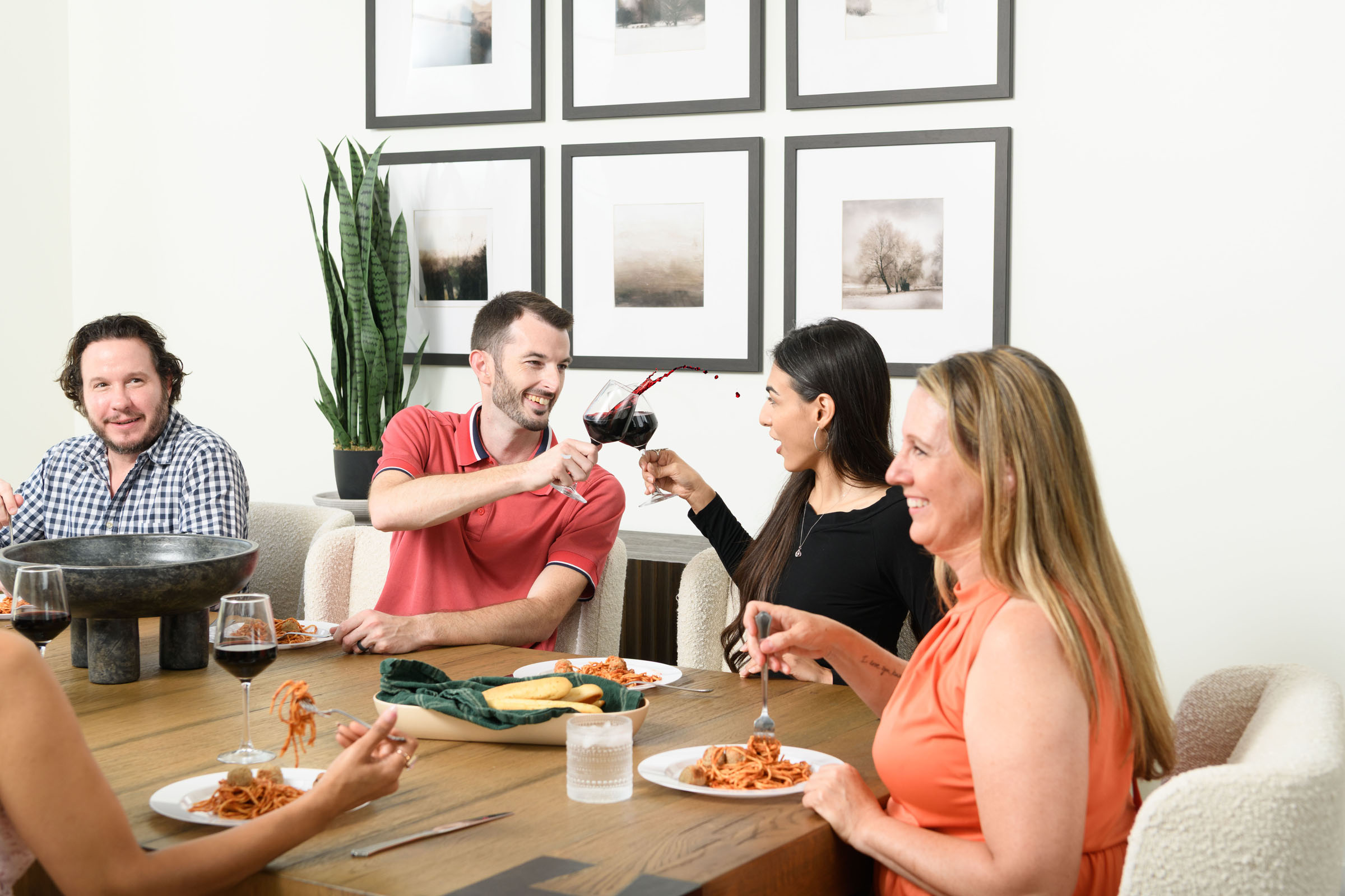 Home lifestyle dinner gathering, photo composite by 35milimetre