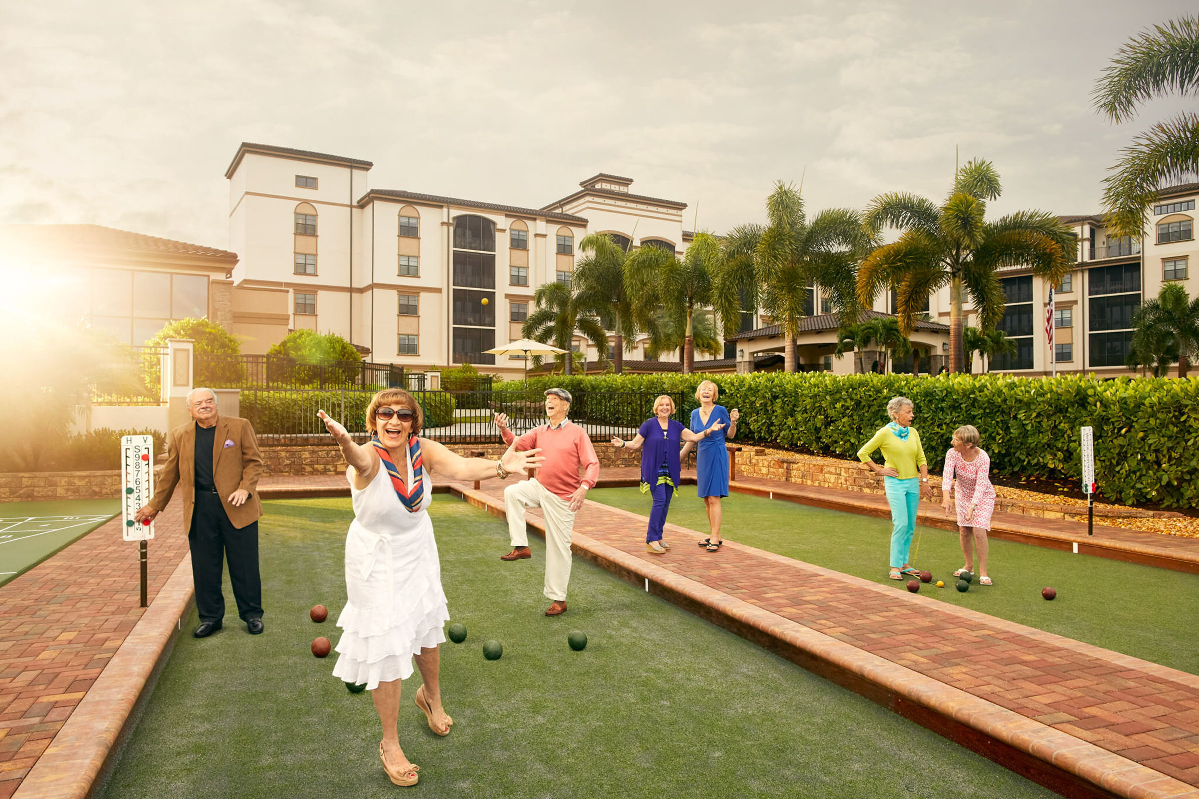 Leisure bocce sunset, photo composite by 35milimetre