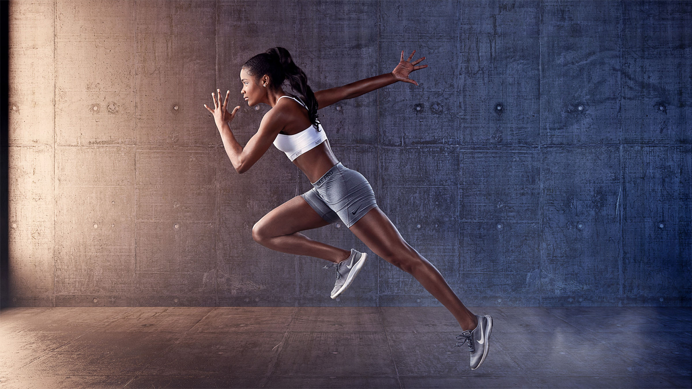 Nike runner jump, photo composite by 35milimetre