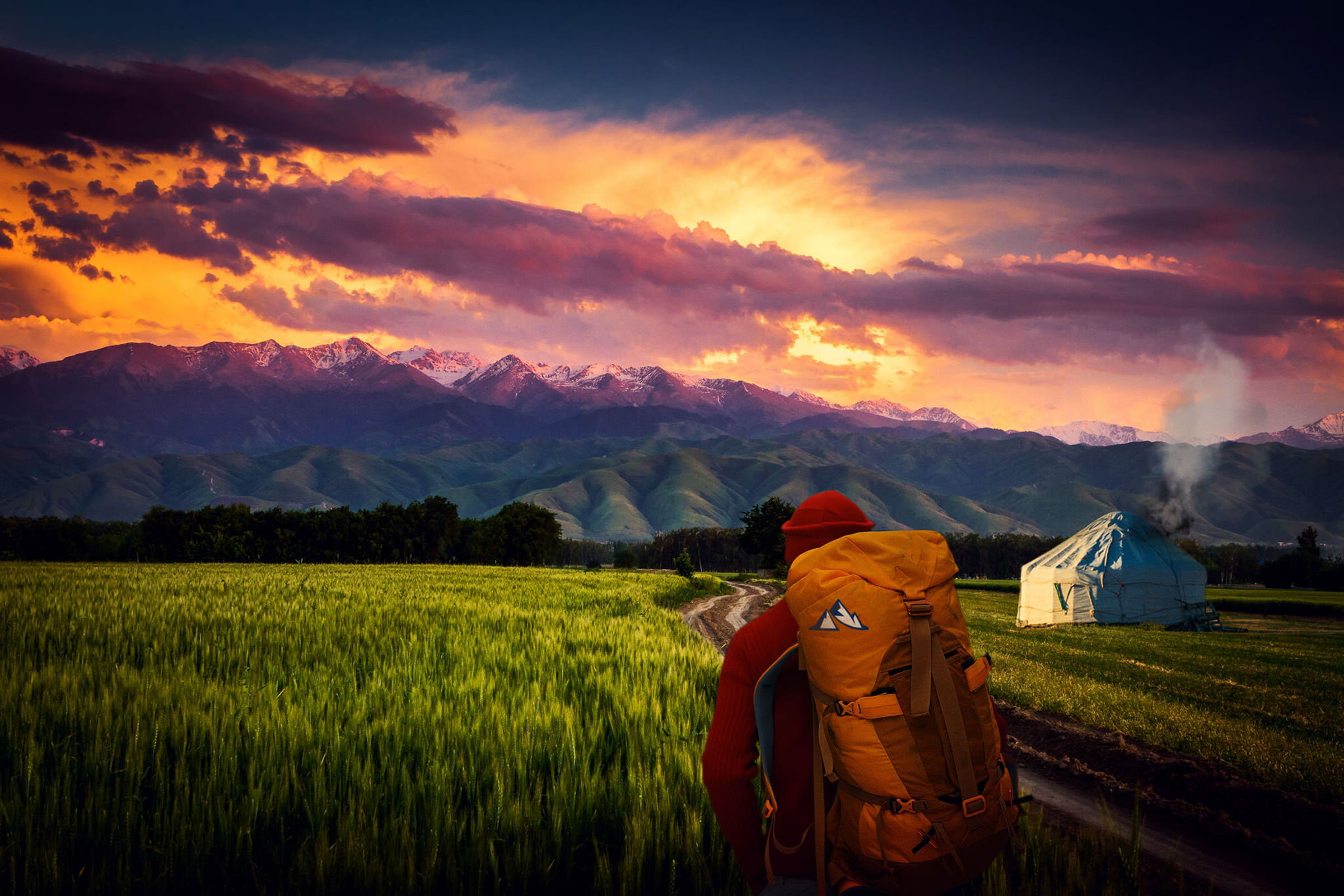 Travel mountain yurt, photo composite by 35milimetre