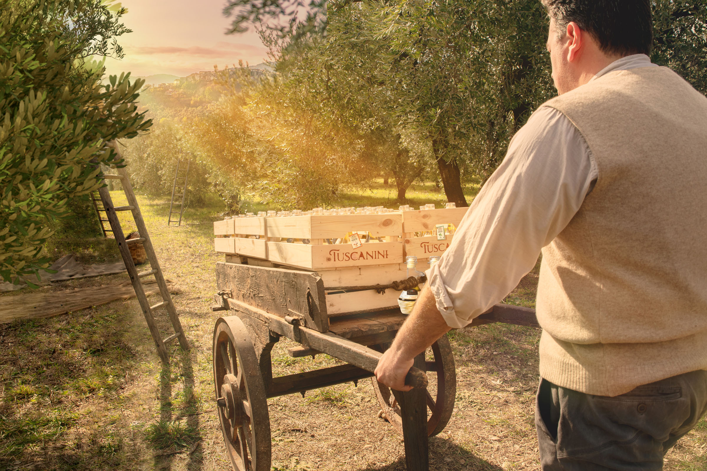 Tuscanini orchard crates, photo composite by 35milimetre