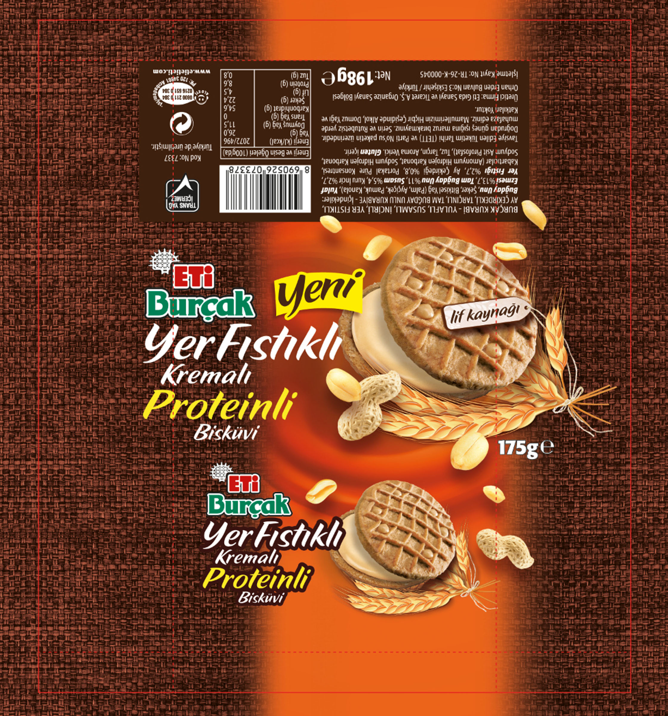Eti burcak peanut wrapper artwork, packaging design by 35milimetre