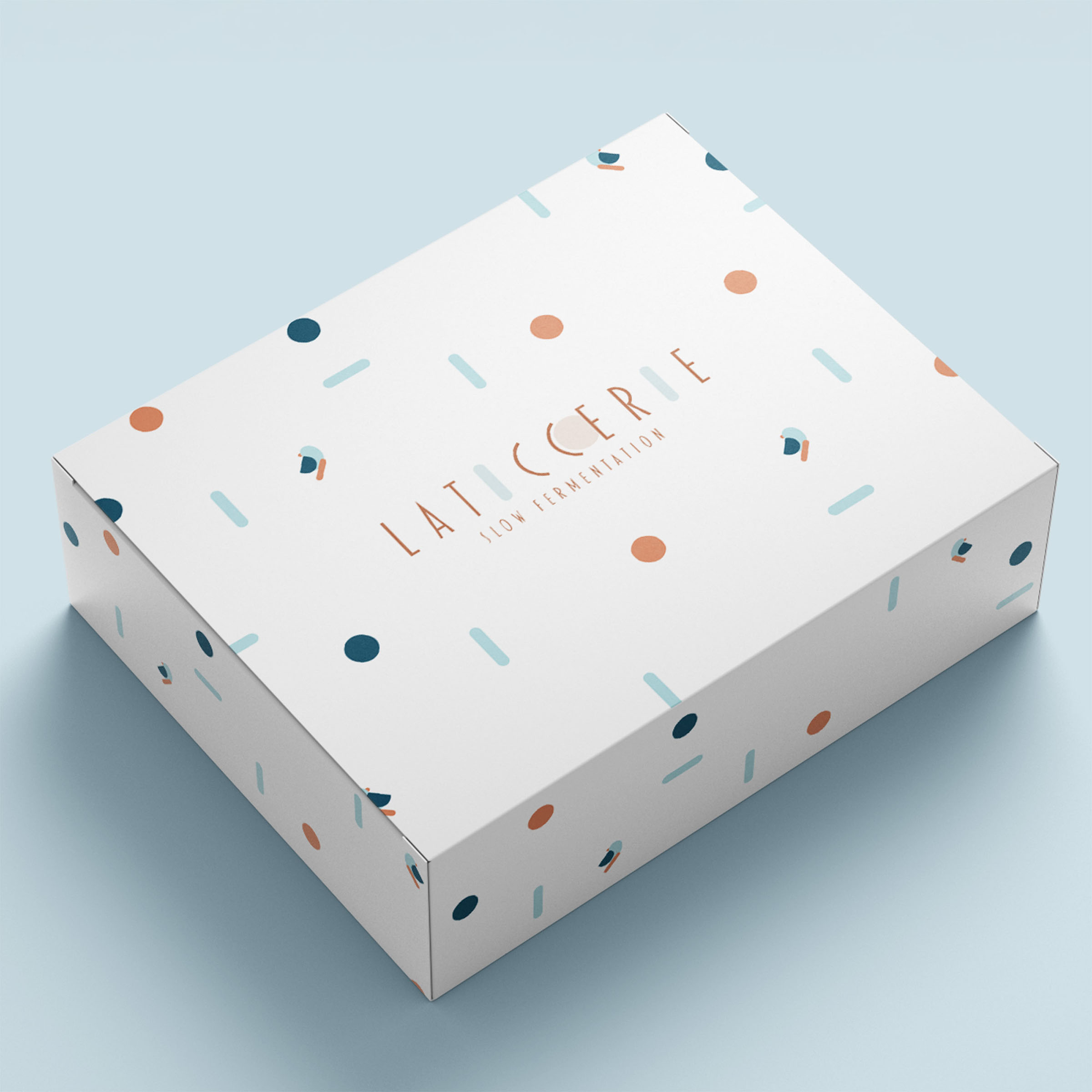 Laticcerie patterned box, packaging design by 35milimetre