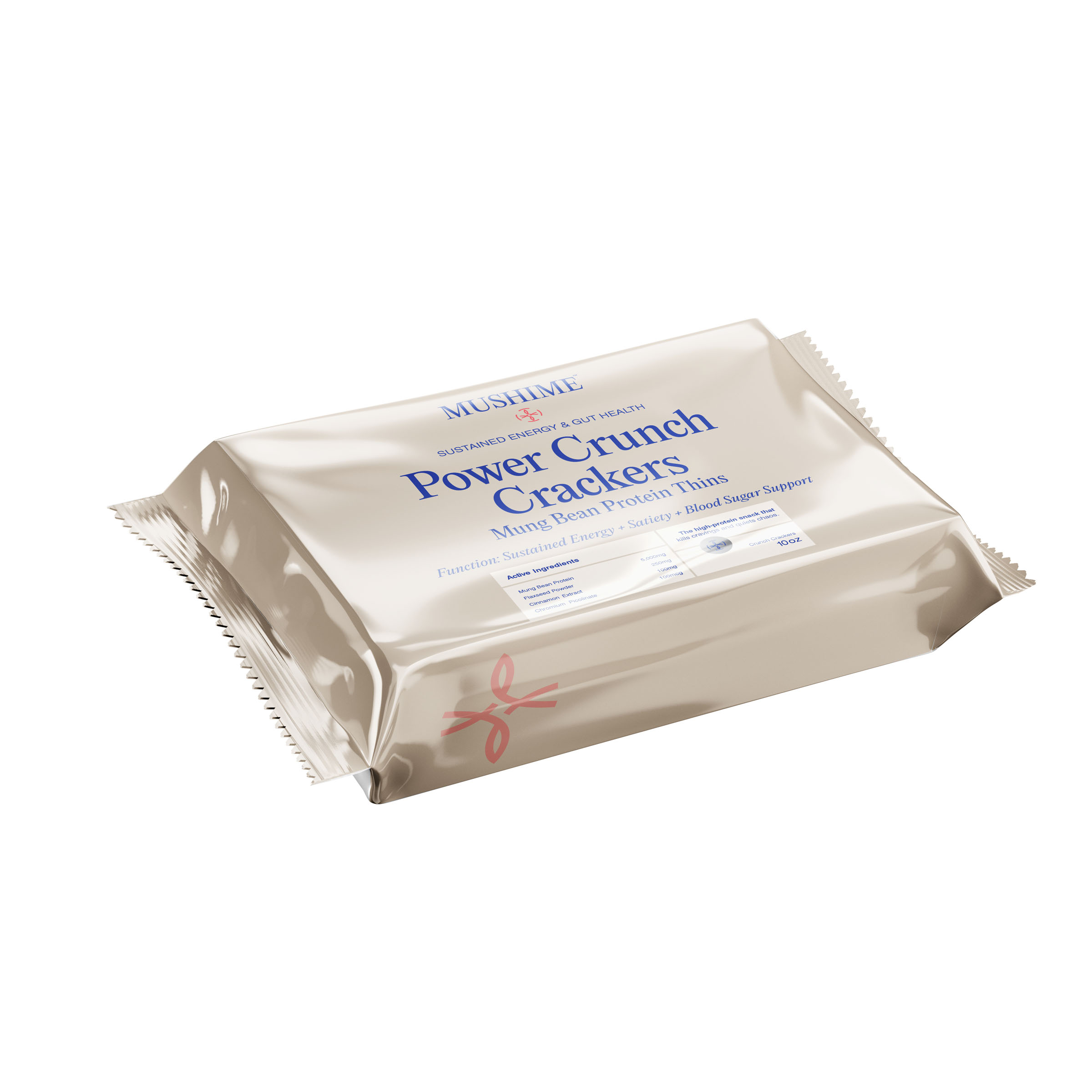 Mushime power crunch crackers wrapper, packaging design by 35milimetre