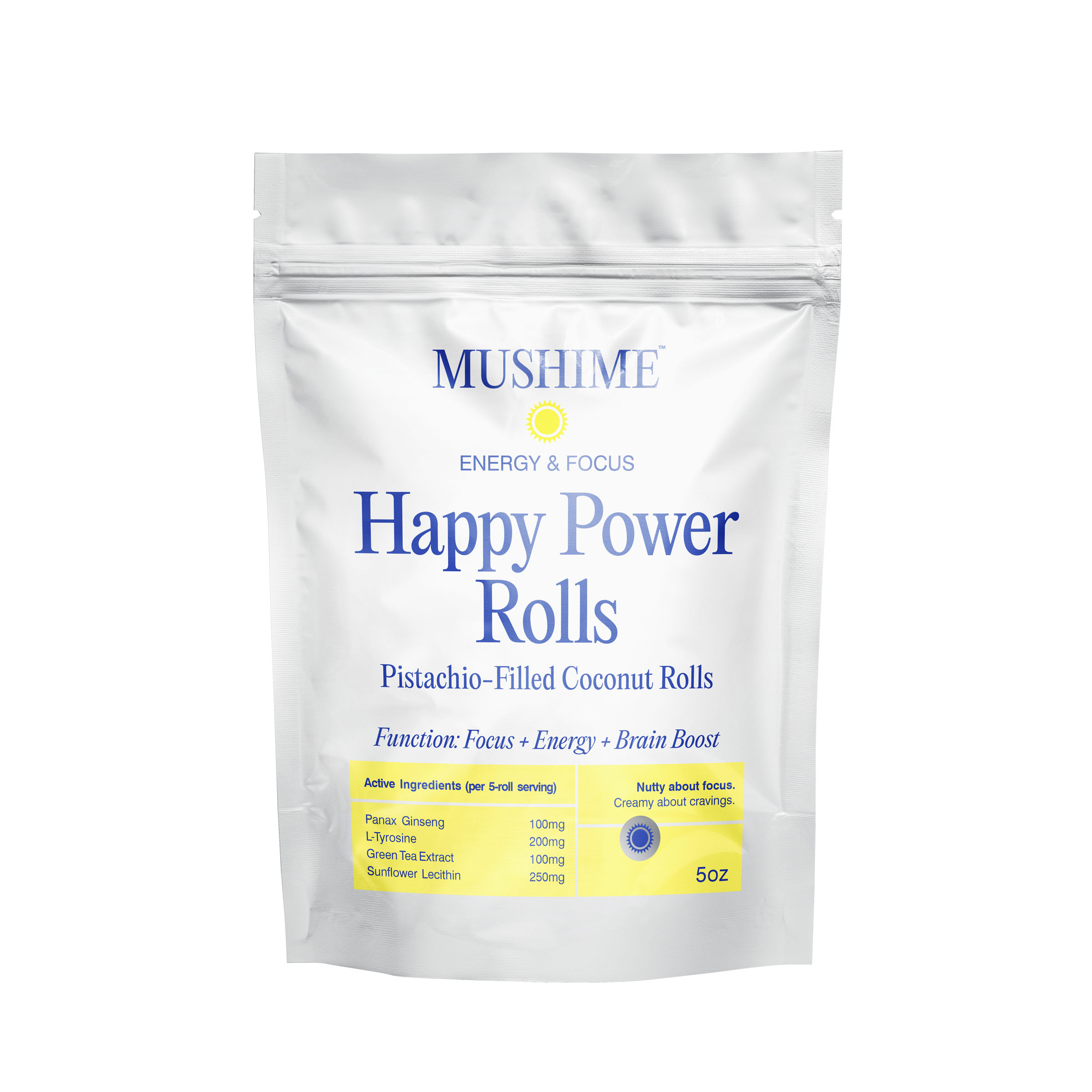 Mushime happy power rolls pouch, packaging design by 35milimetre