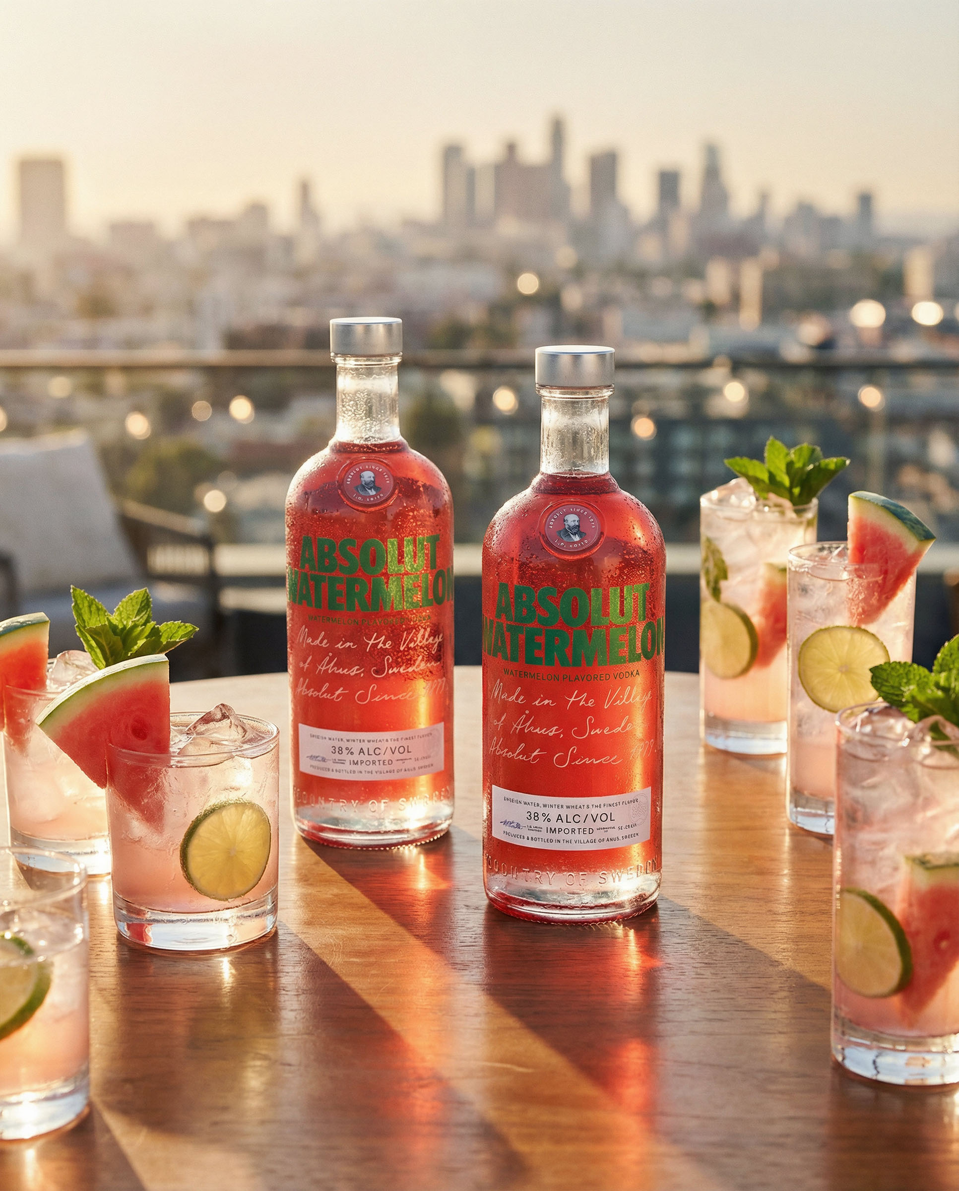 Absolut watermelon vodka rooftop, spirits visual by 35milimetre