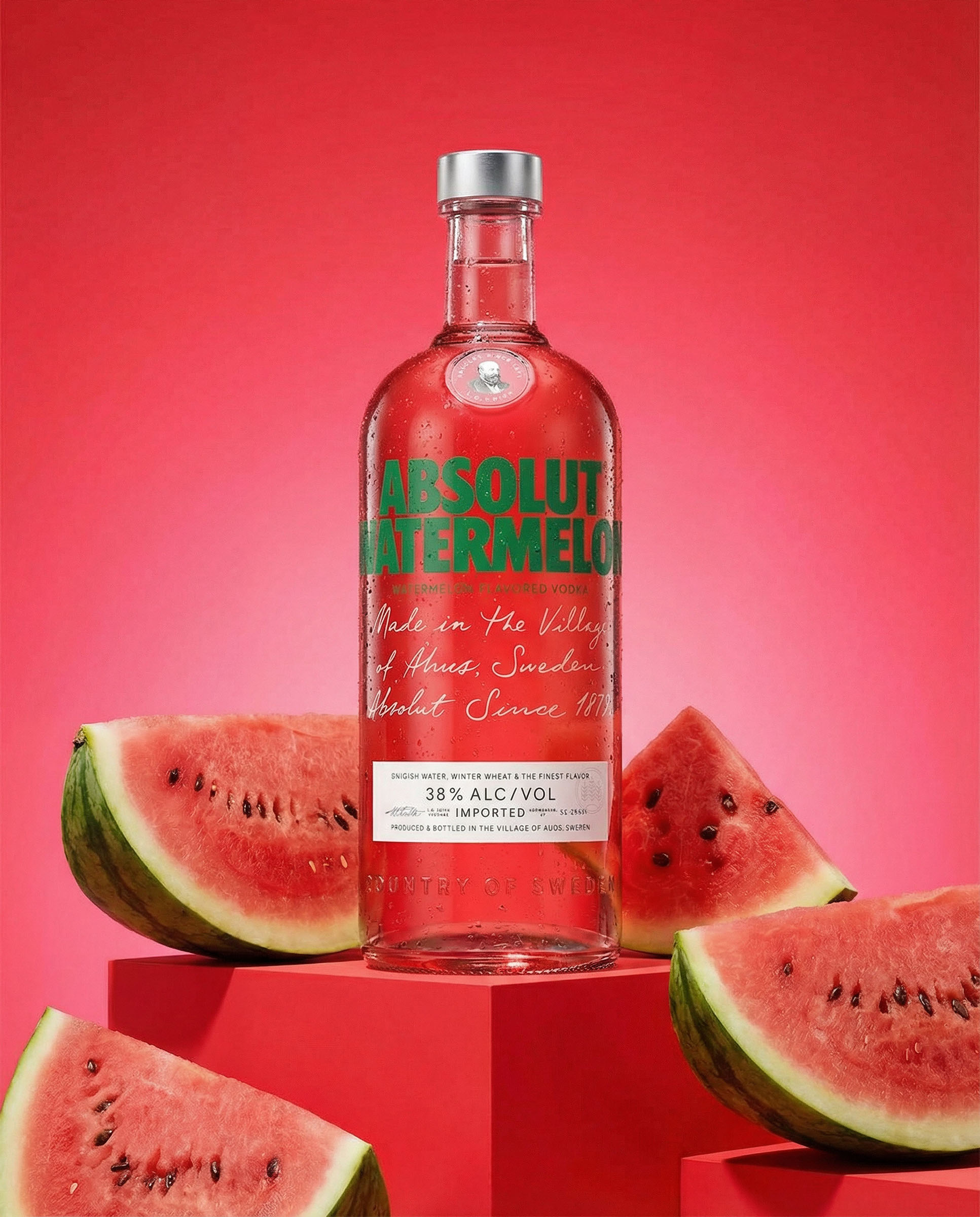 Absolut watermelon vodka fruit, spirits visual by 35milimetre