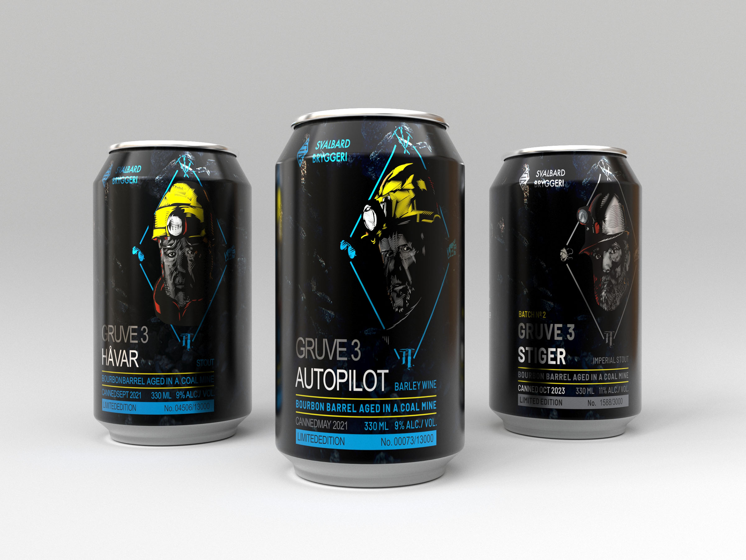 Beer can trio packshot, spirits visual by 35milimetre