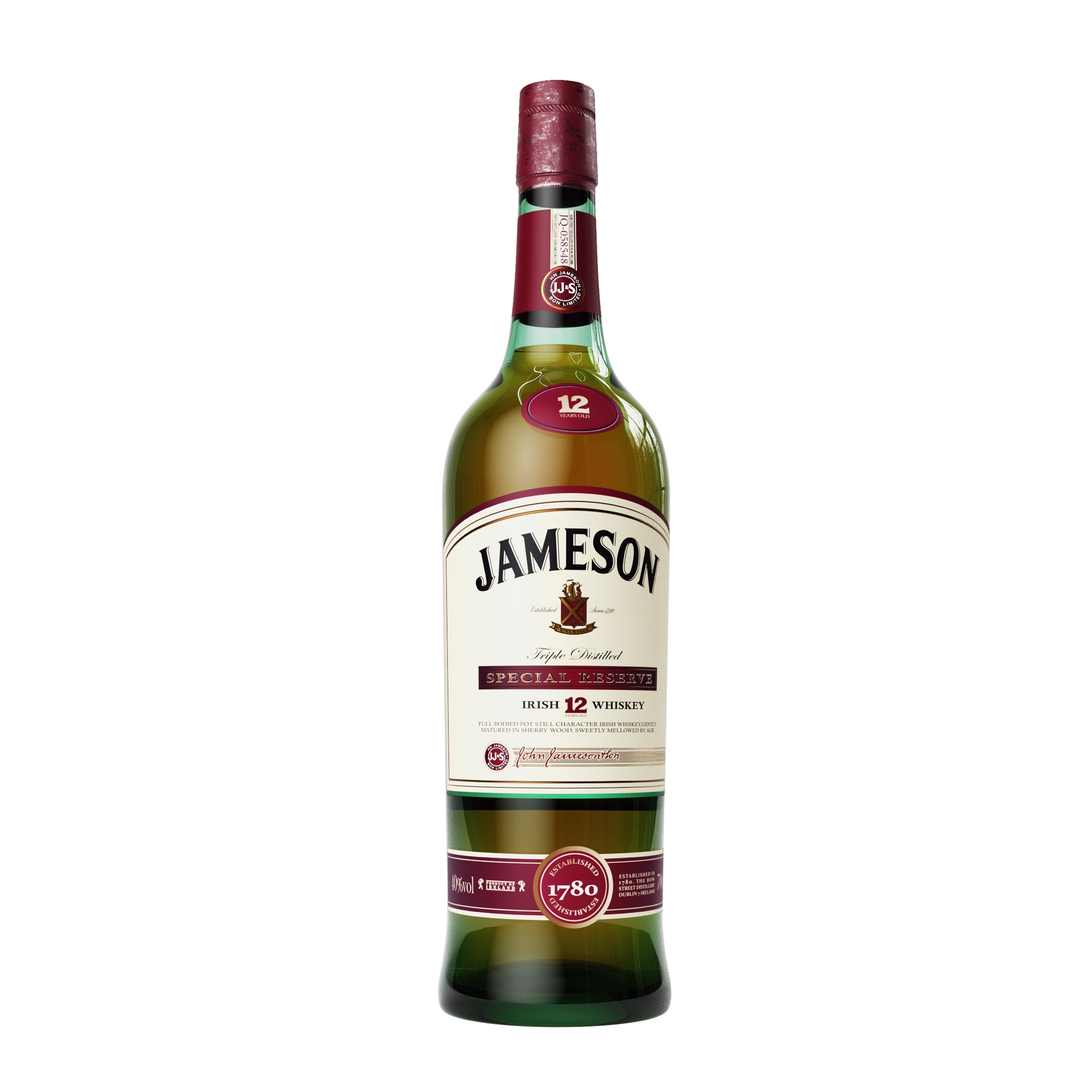 Jameson whiskey bottle packshot, spirits visual by 35milimetre