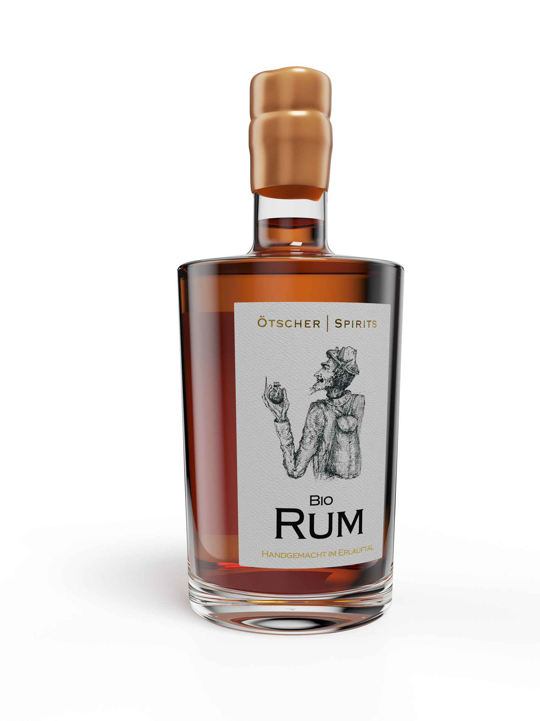 Otscher bio rum packshot, spirits visual by 35milimetre