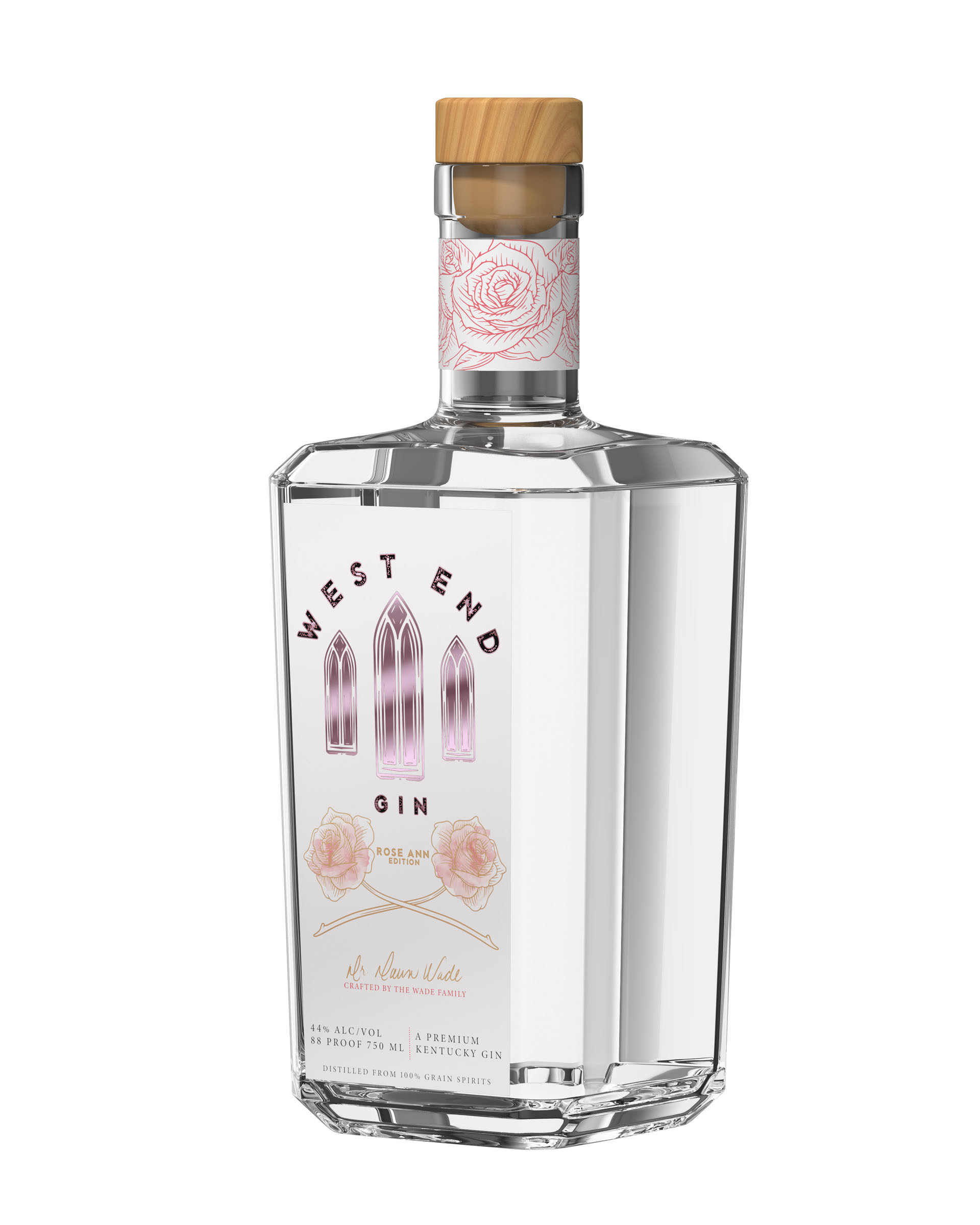 West end gin floral label packshot, spirits visual by 35milimetre