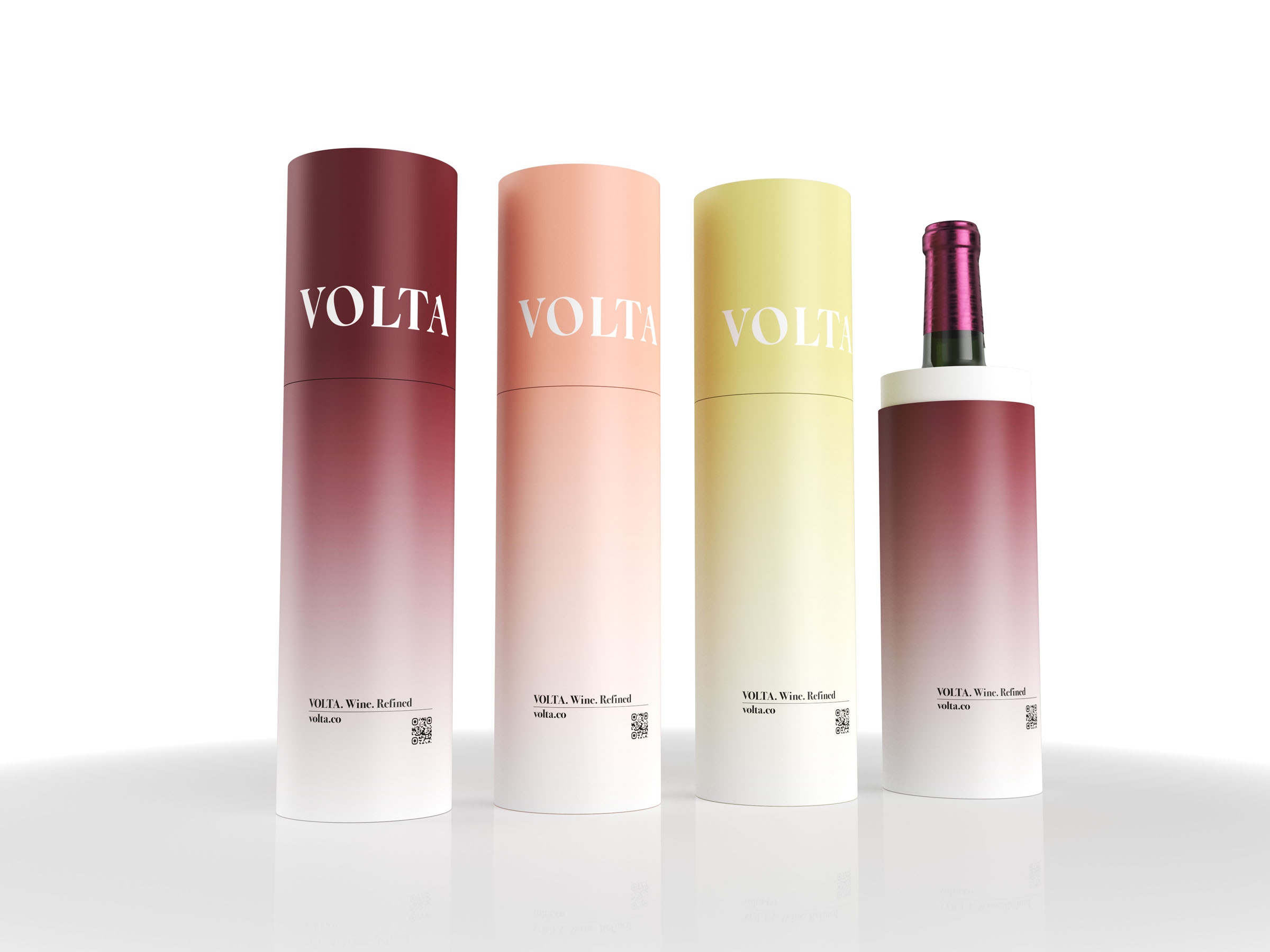 Volta wine packaging lineup, spirits visual by 35milimetre