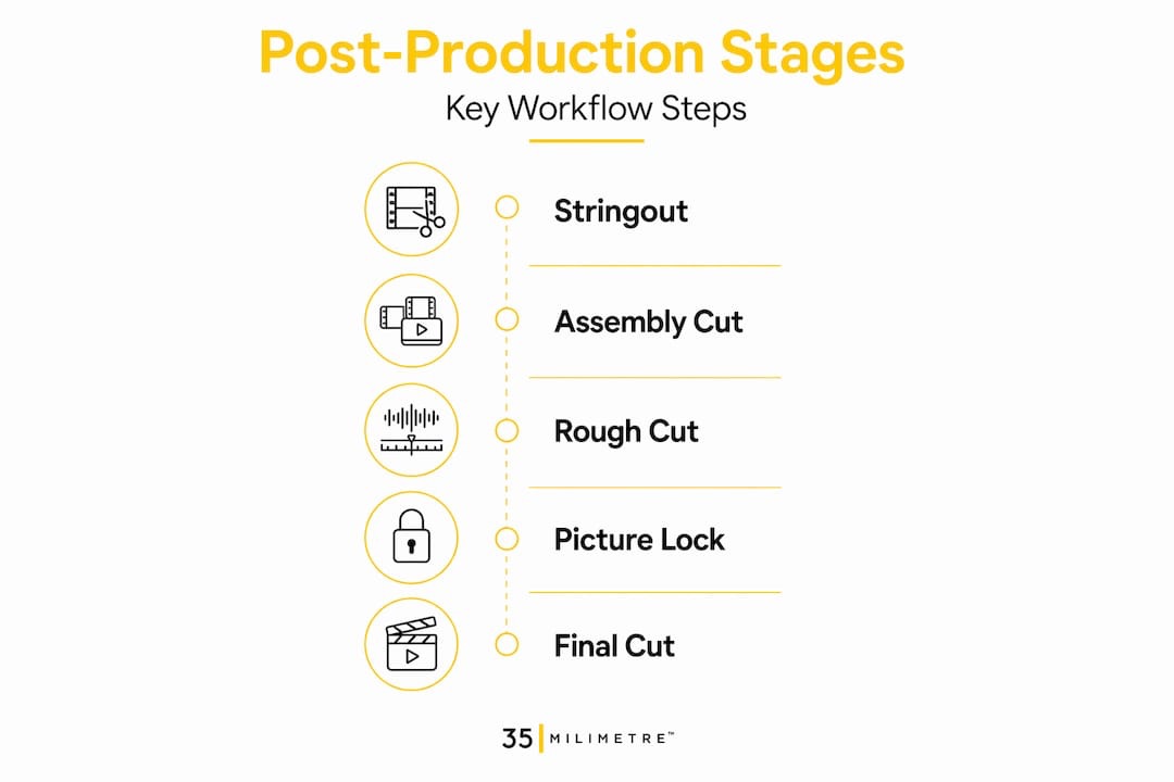 Infographic outlines post-production workflow stages
