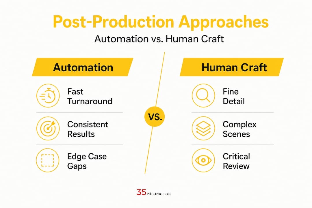 Infographic comparing automation and human craft