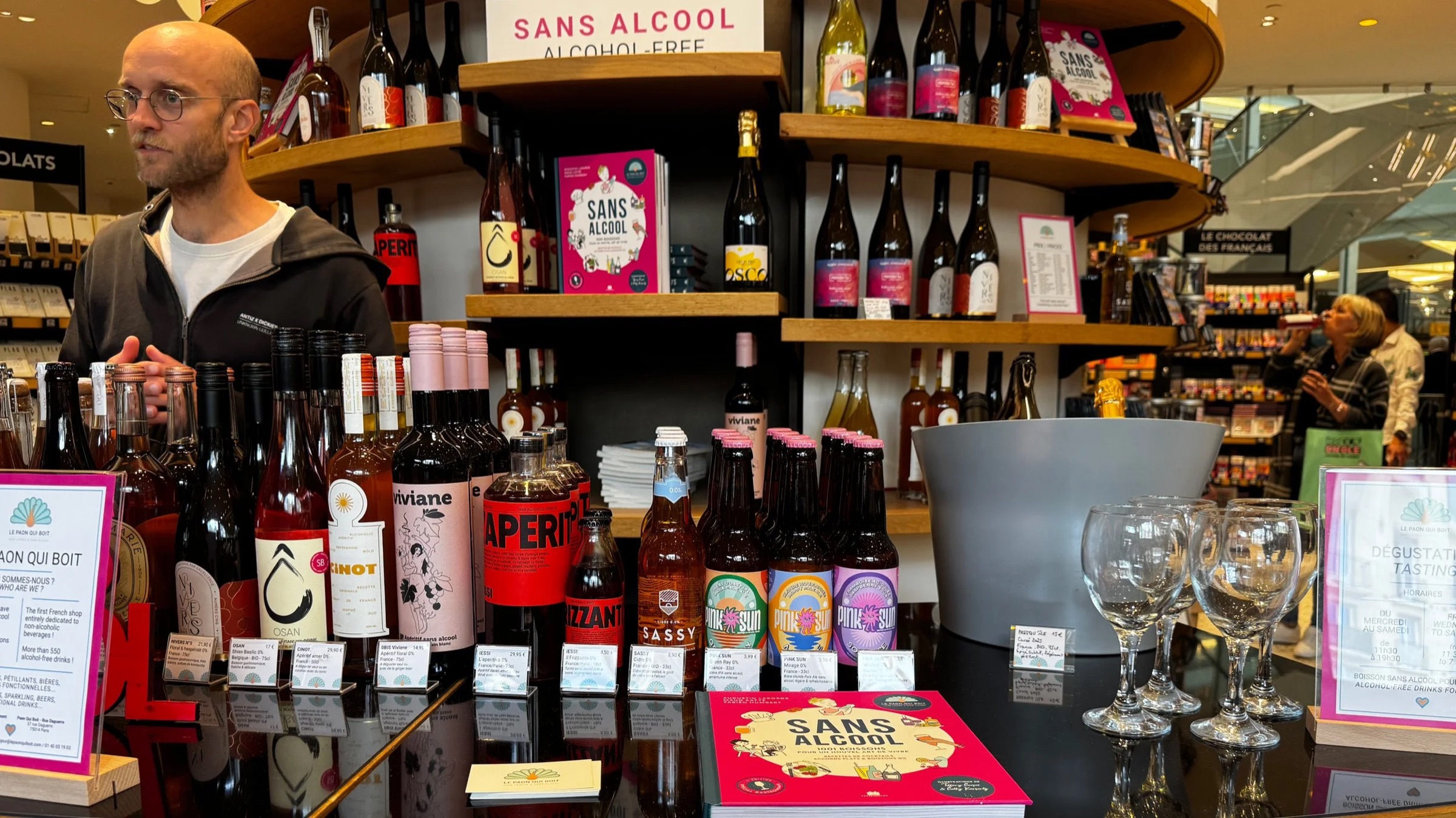 Non-Alcoholic Drinks Kiosk at Bon-Marche Paris, France