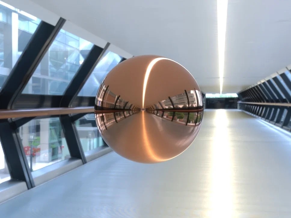 Copper metallic ball in a real environment