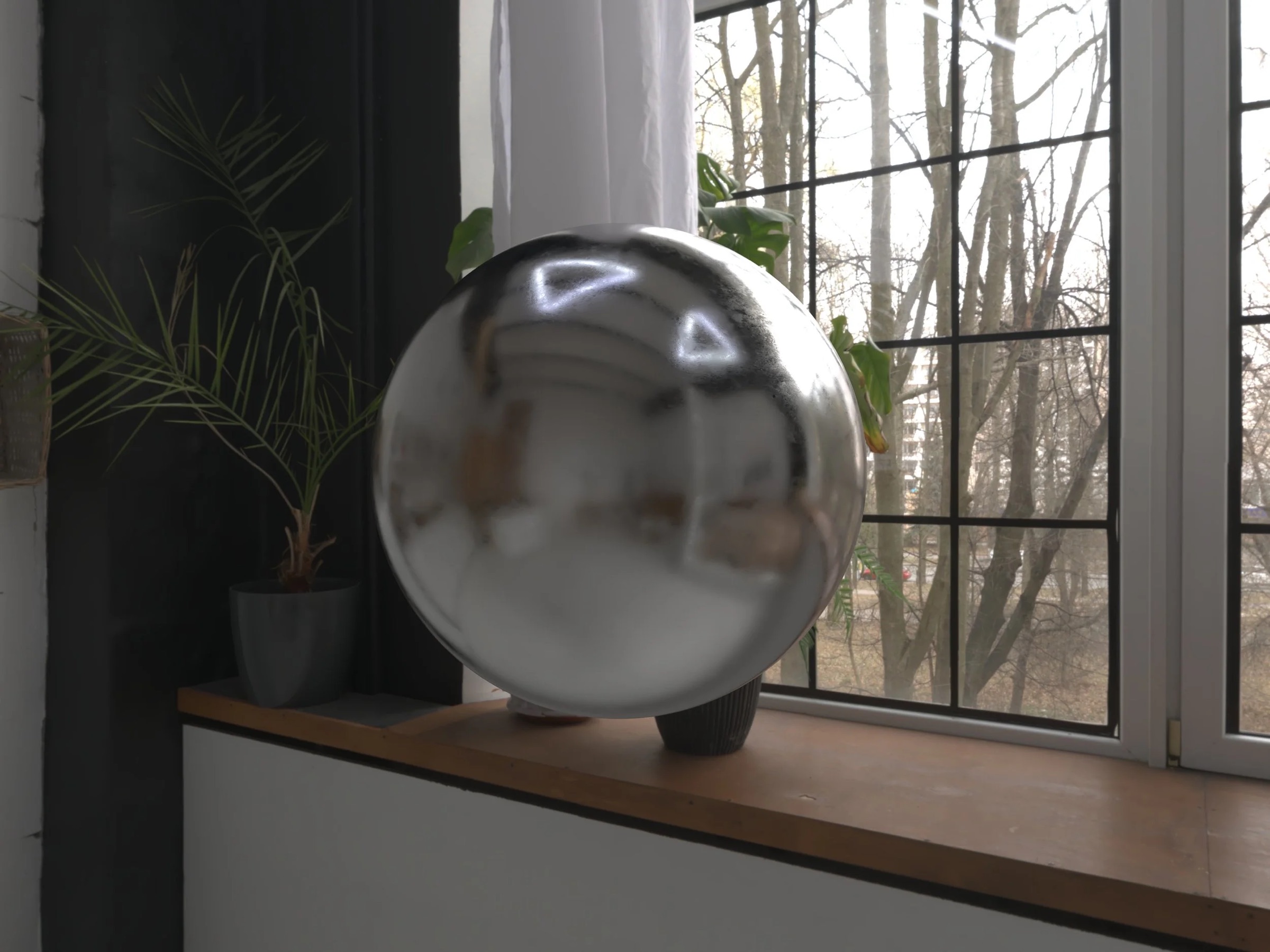 Rough metallic silver ball