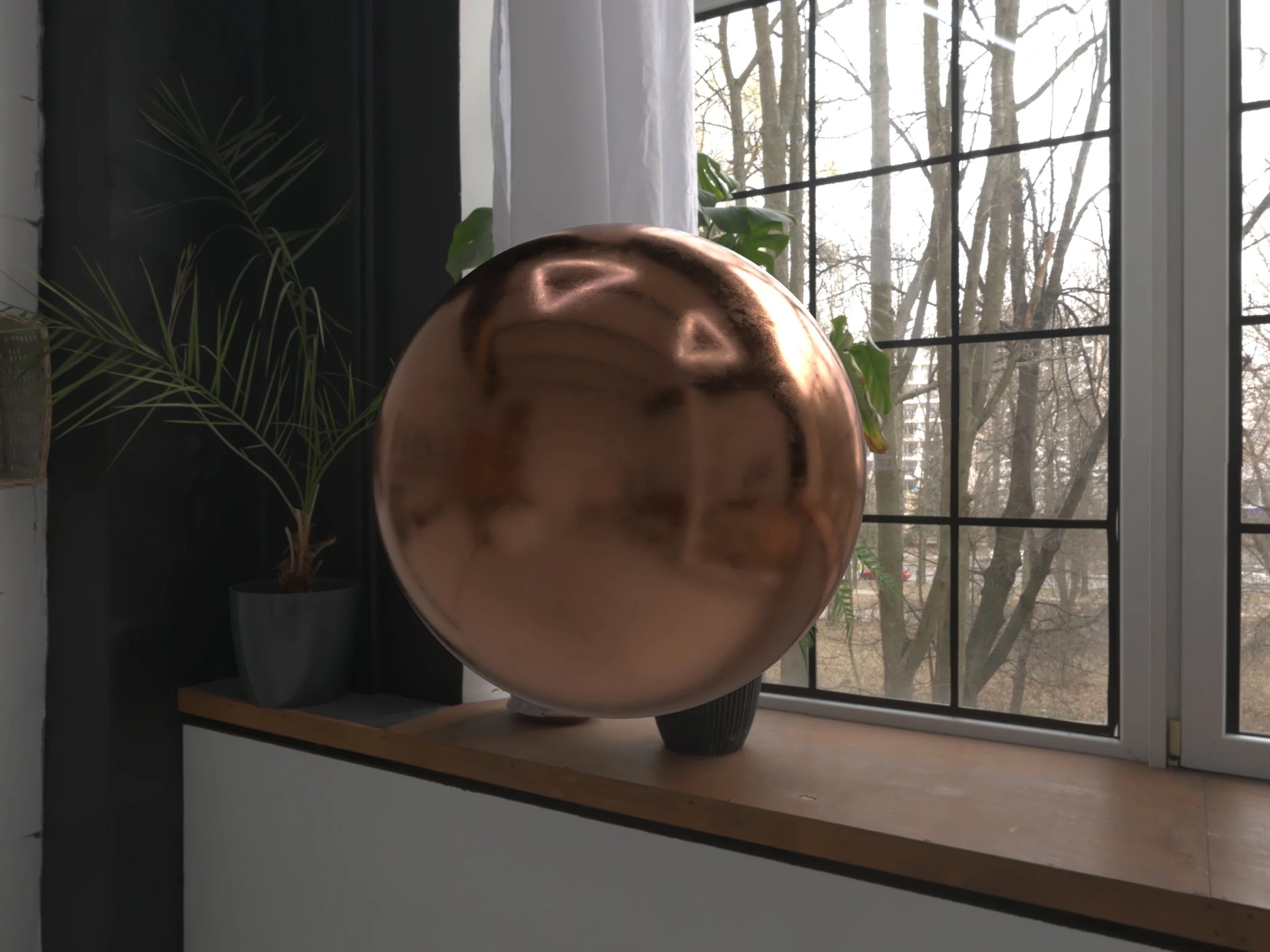 Rough metallic copper ball