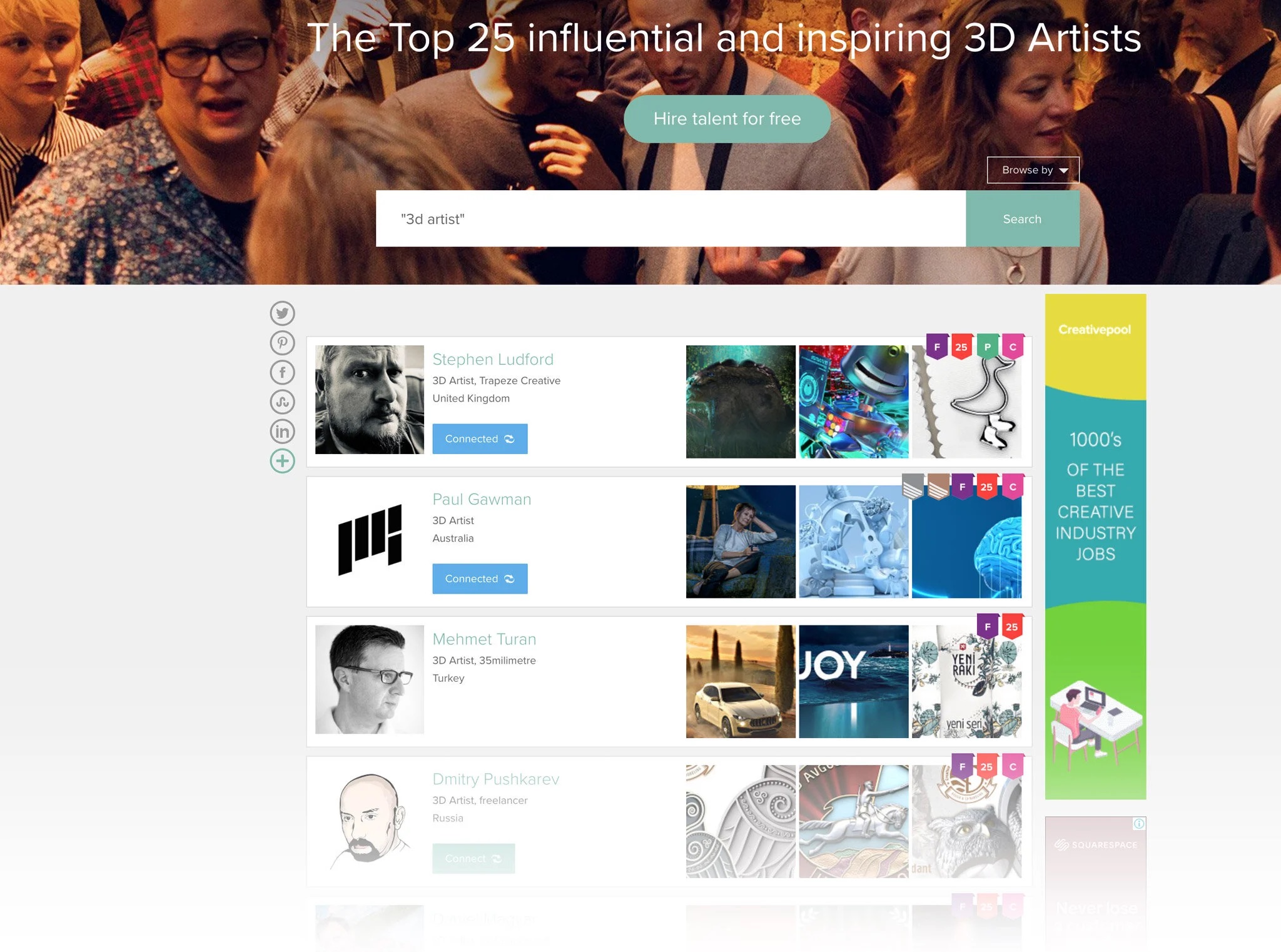 We're Now On Top 3 on Creativepool List