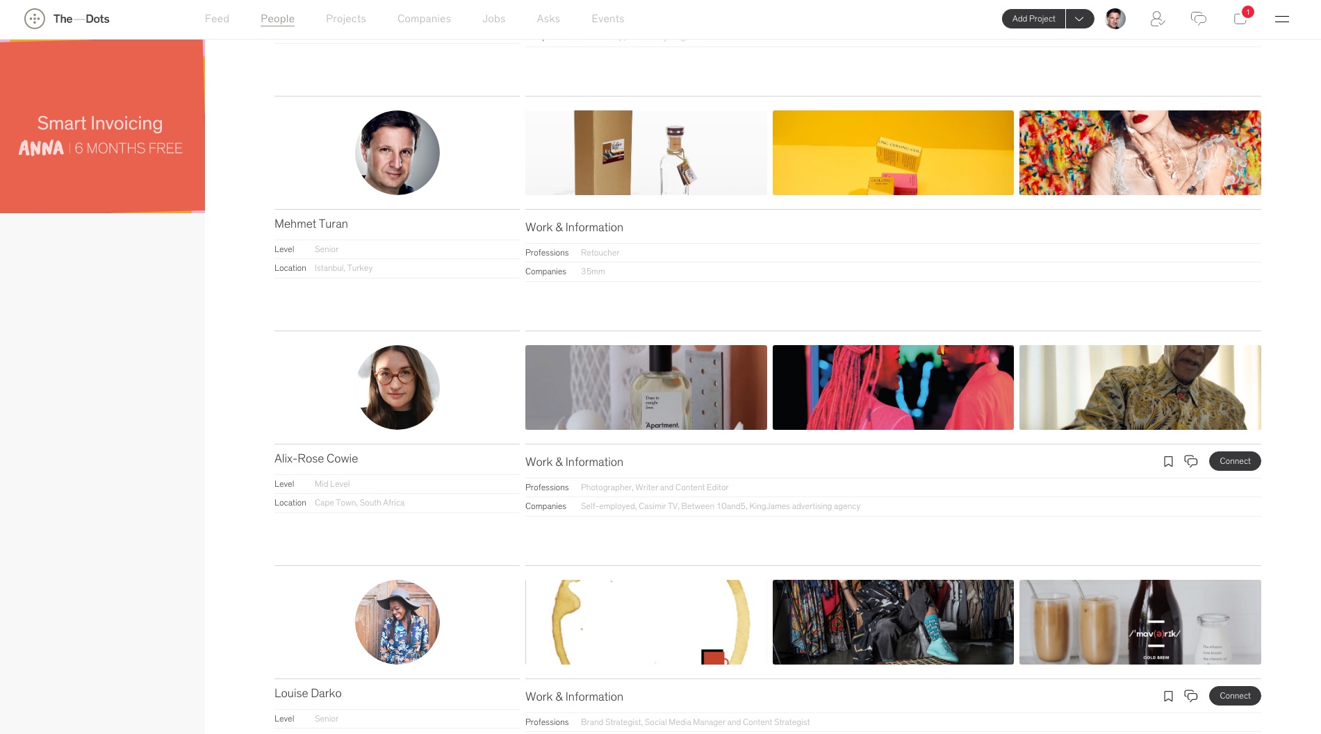 We are listed at curated artists list