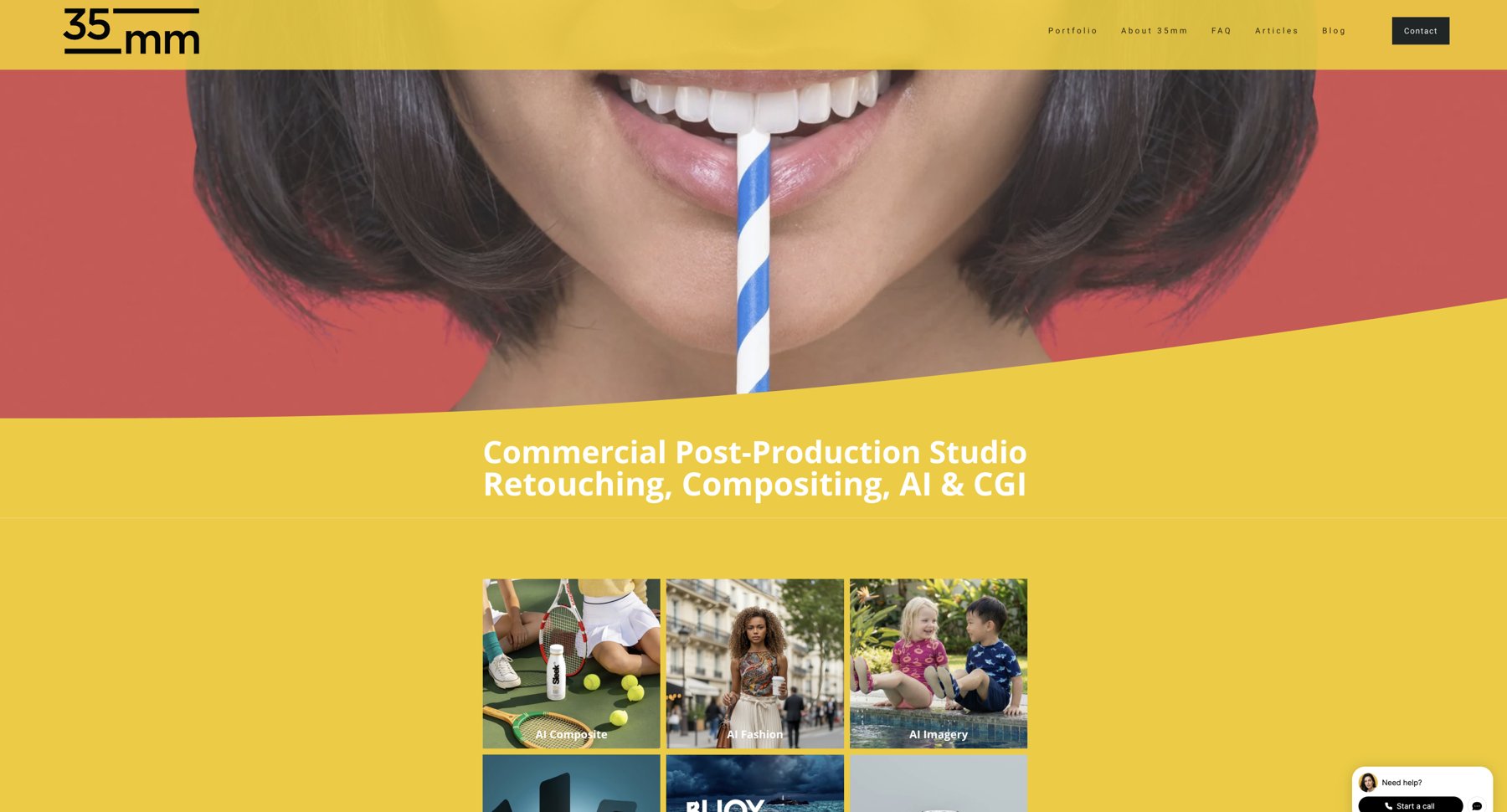 Another version of the old 35milimetre Squarespace homepage