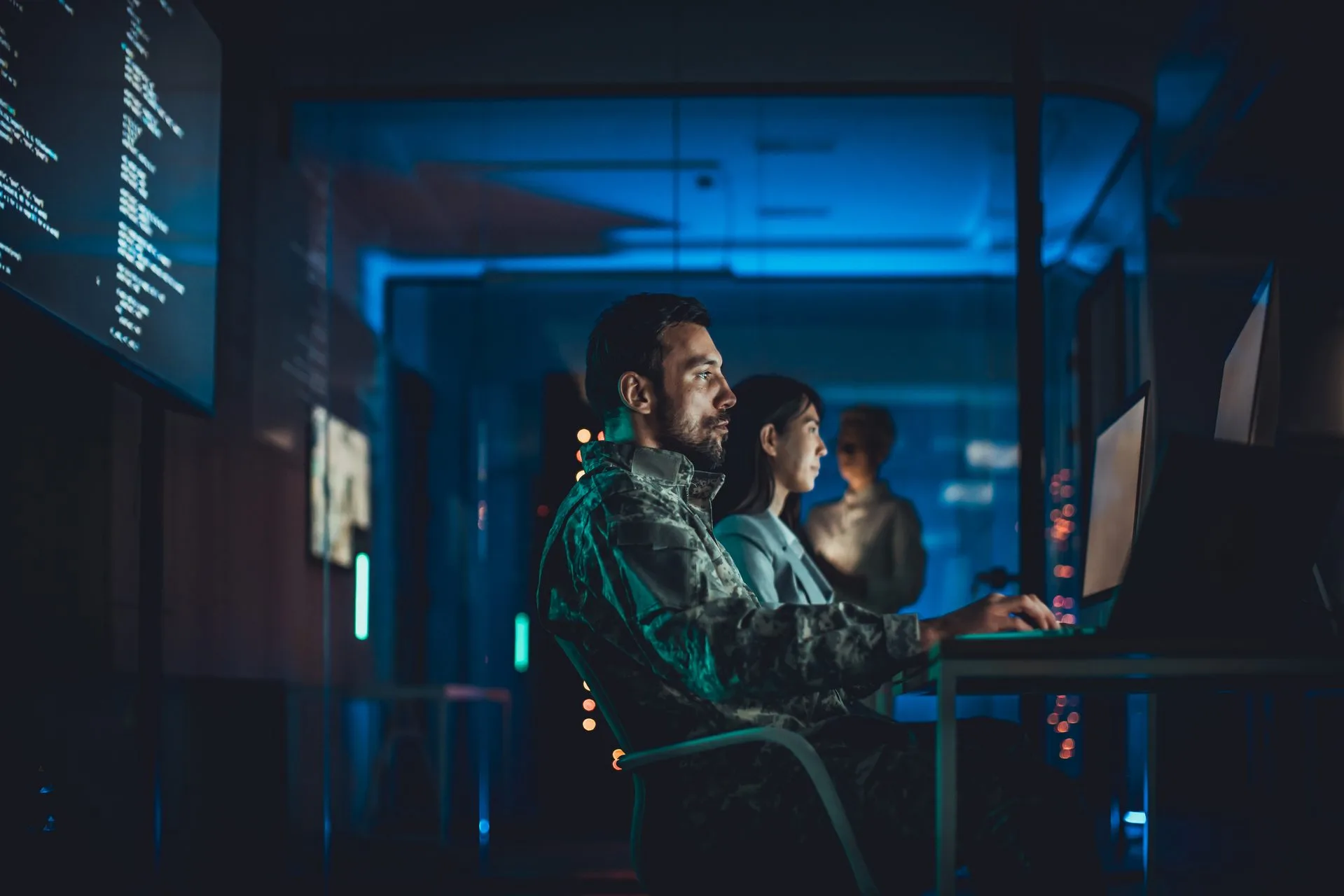 Personnel working in an operations center