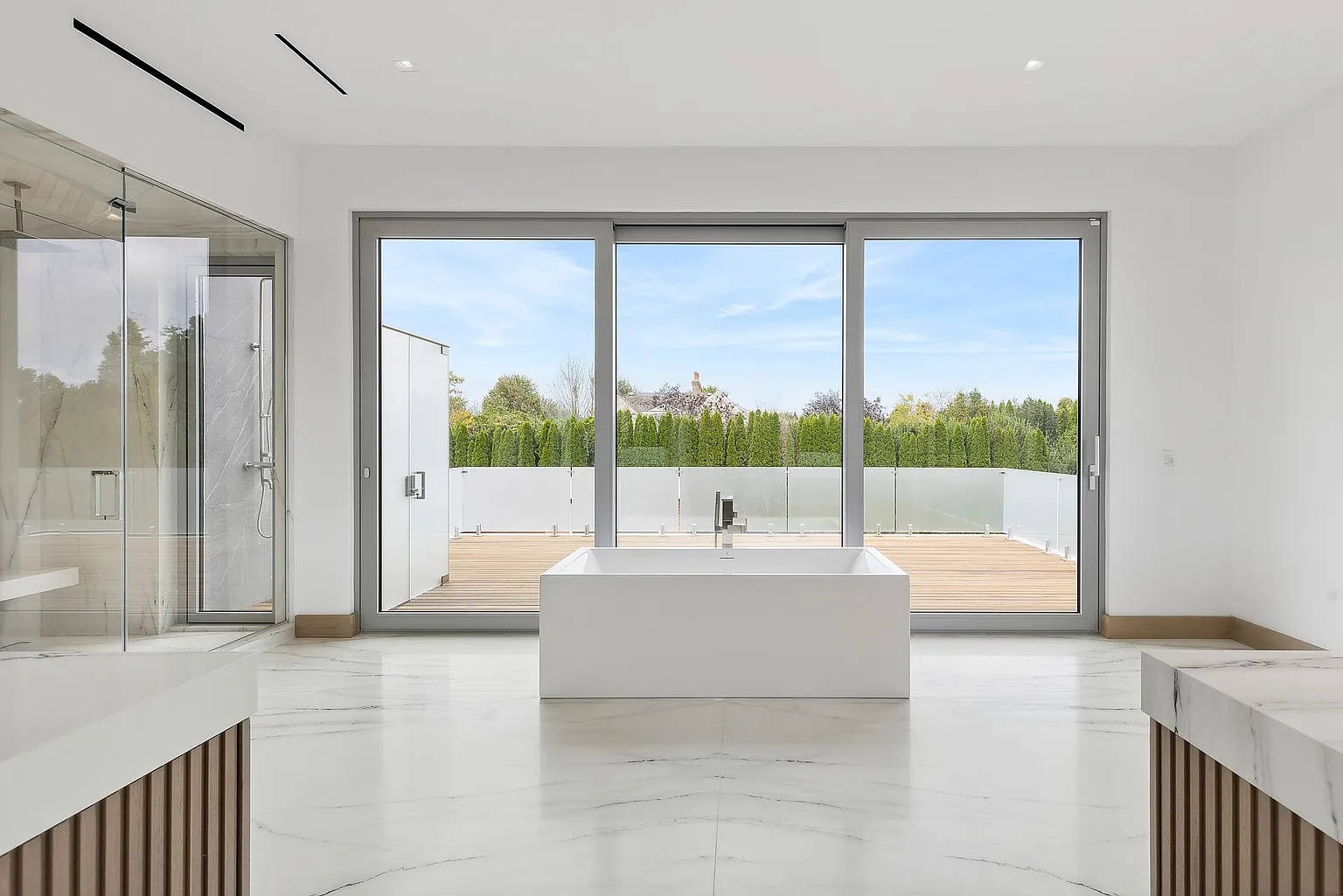 Aluminum sliding doors in a luxury residence