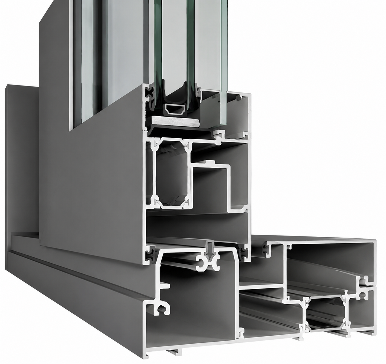 Reynaers CP 155 aluminum sliding door system section detail