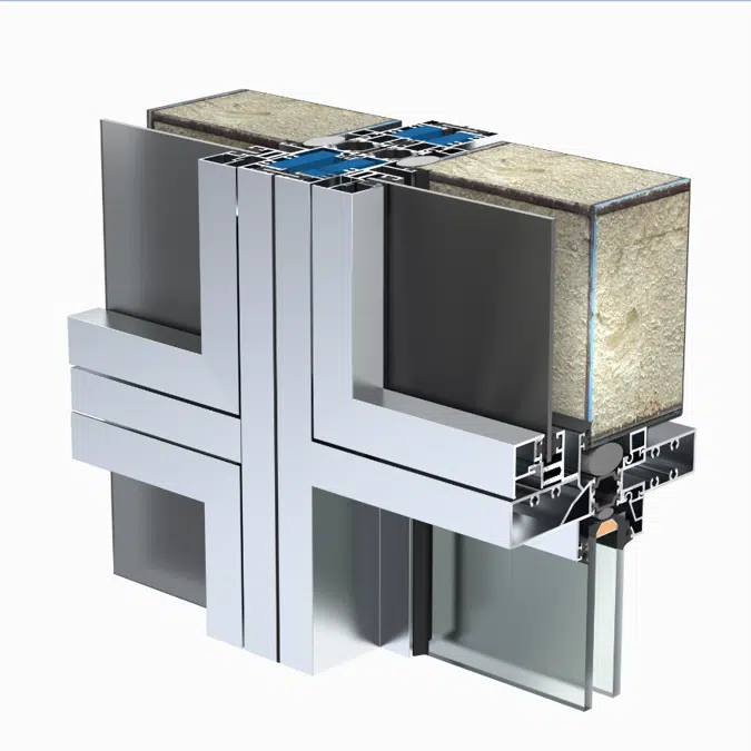 ASAŞ REWW141 thermally broken aluminum window wall system cutaway detail