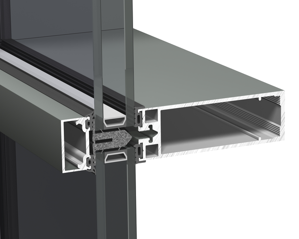 Reynaers SlimWall 35 slim aluminum curtain wall profile section detail