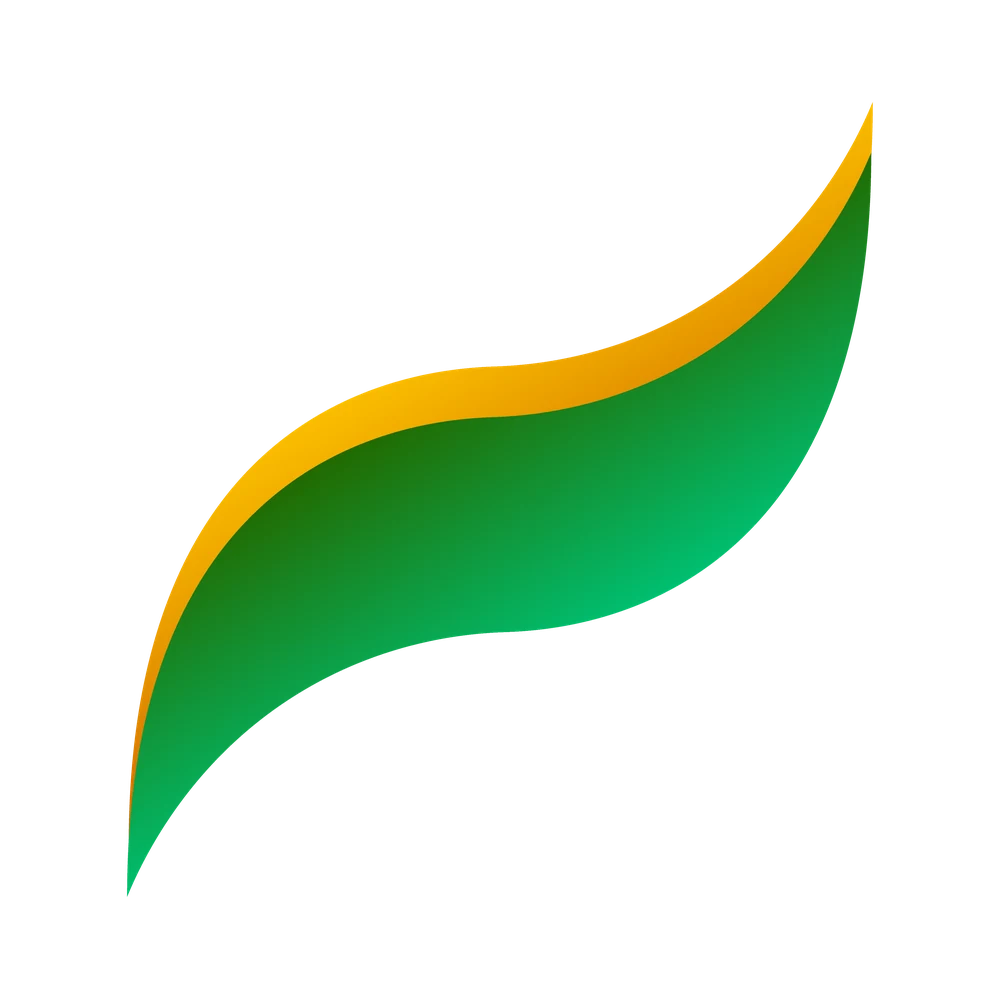 Ibérica app icon: amber and green leaf in a square outline
