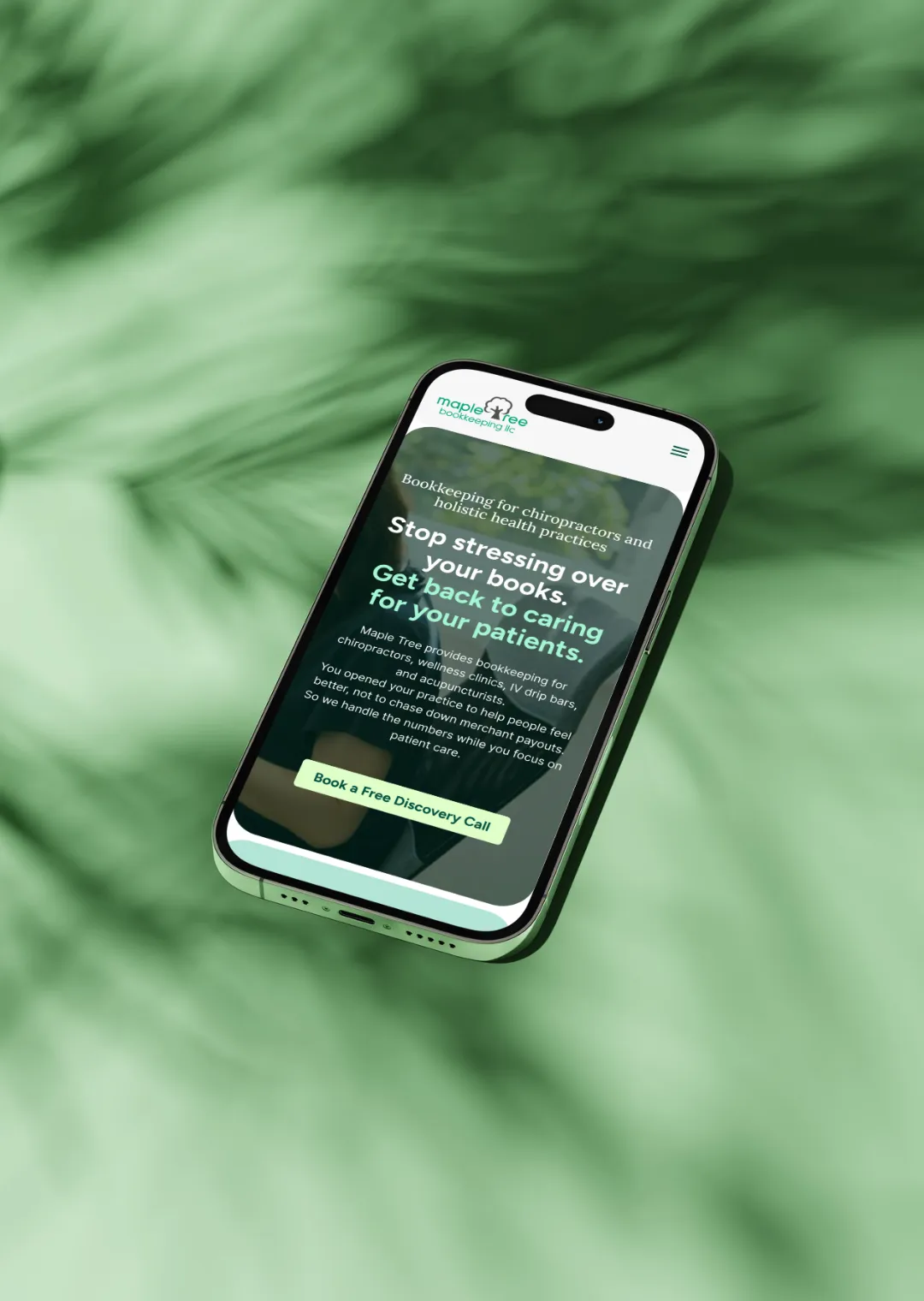 Maple Tree Bookkeeping mobile homepage