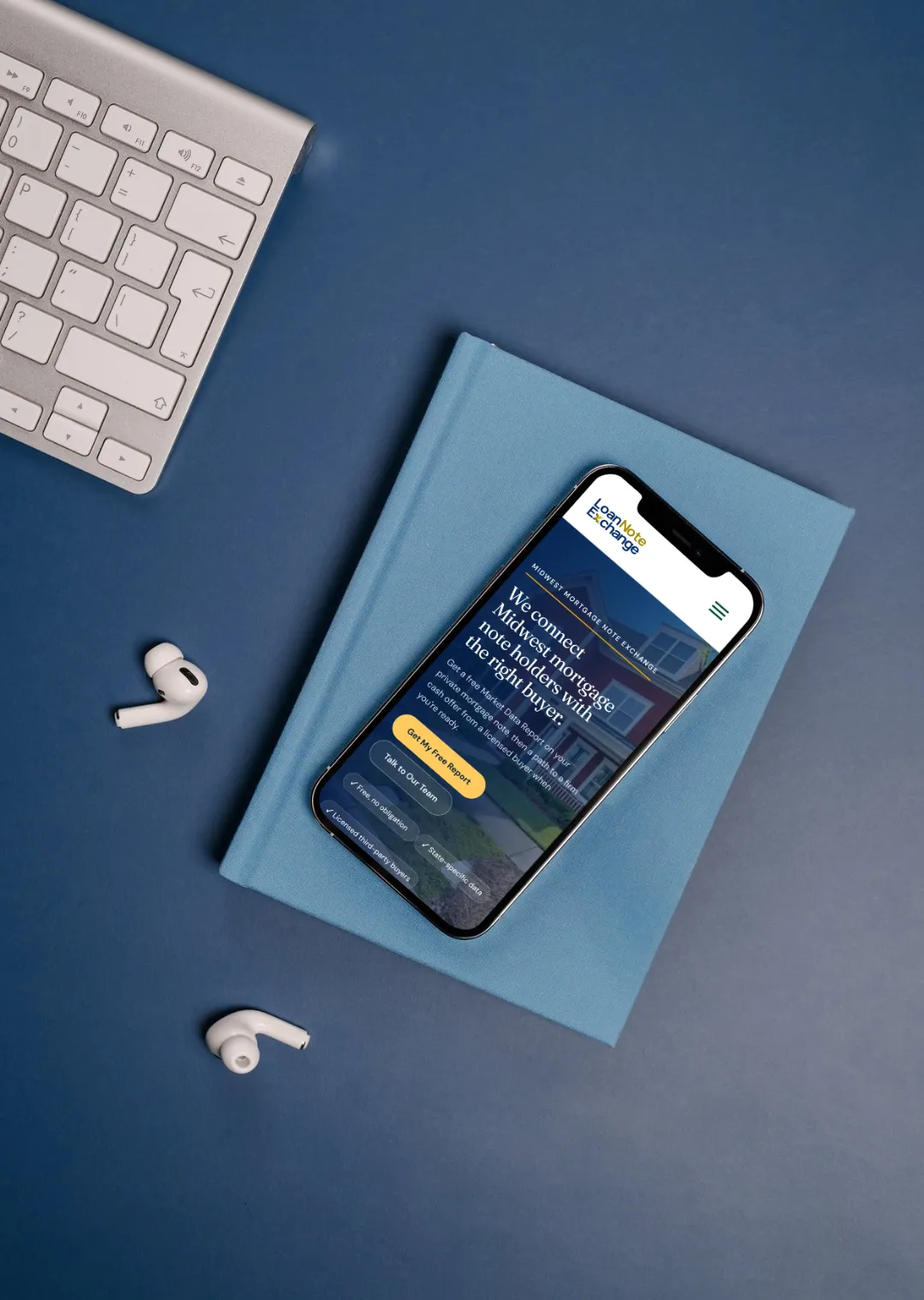 Loan Note Exchange mobile site on a phone