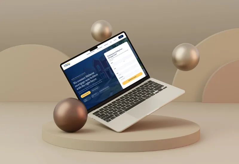 Loan Note Exchange homepage on a laptop