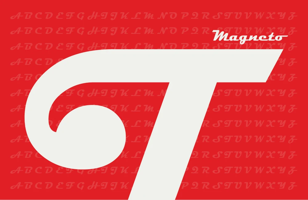 Magneto, the logo typeface