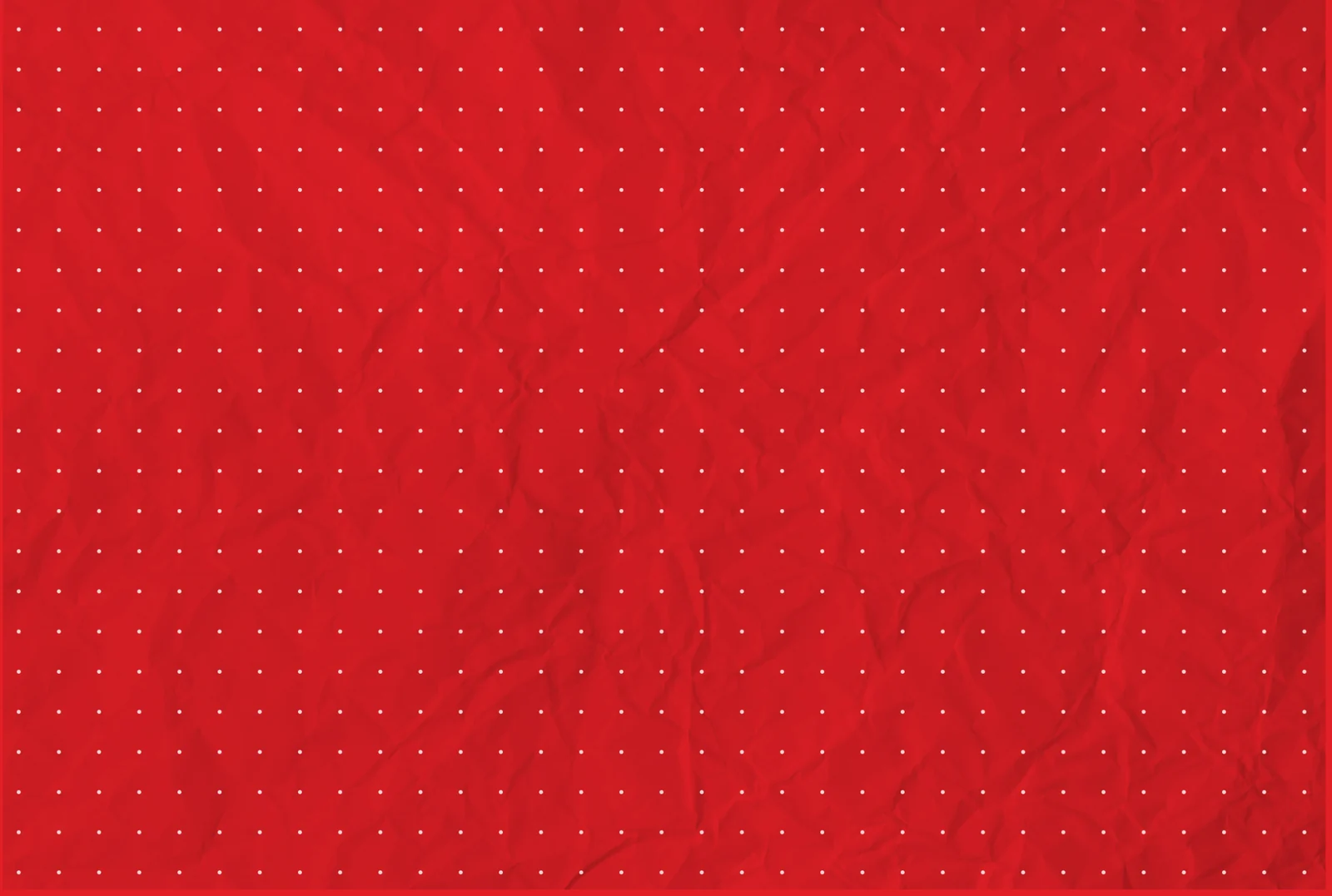 Scarlet crumpled paper texture with a dot grid