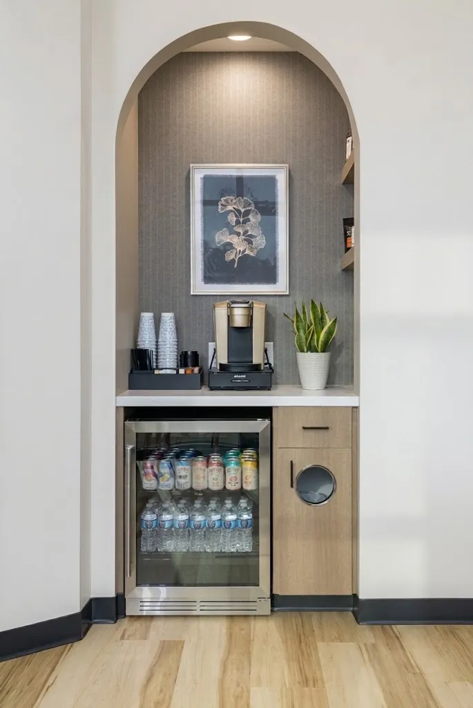 Welcome beverage bar in the lobby