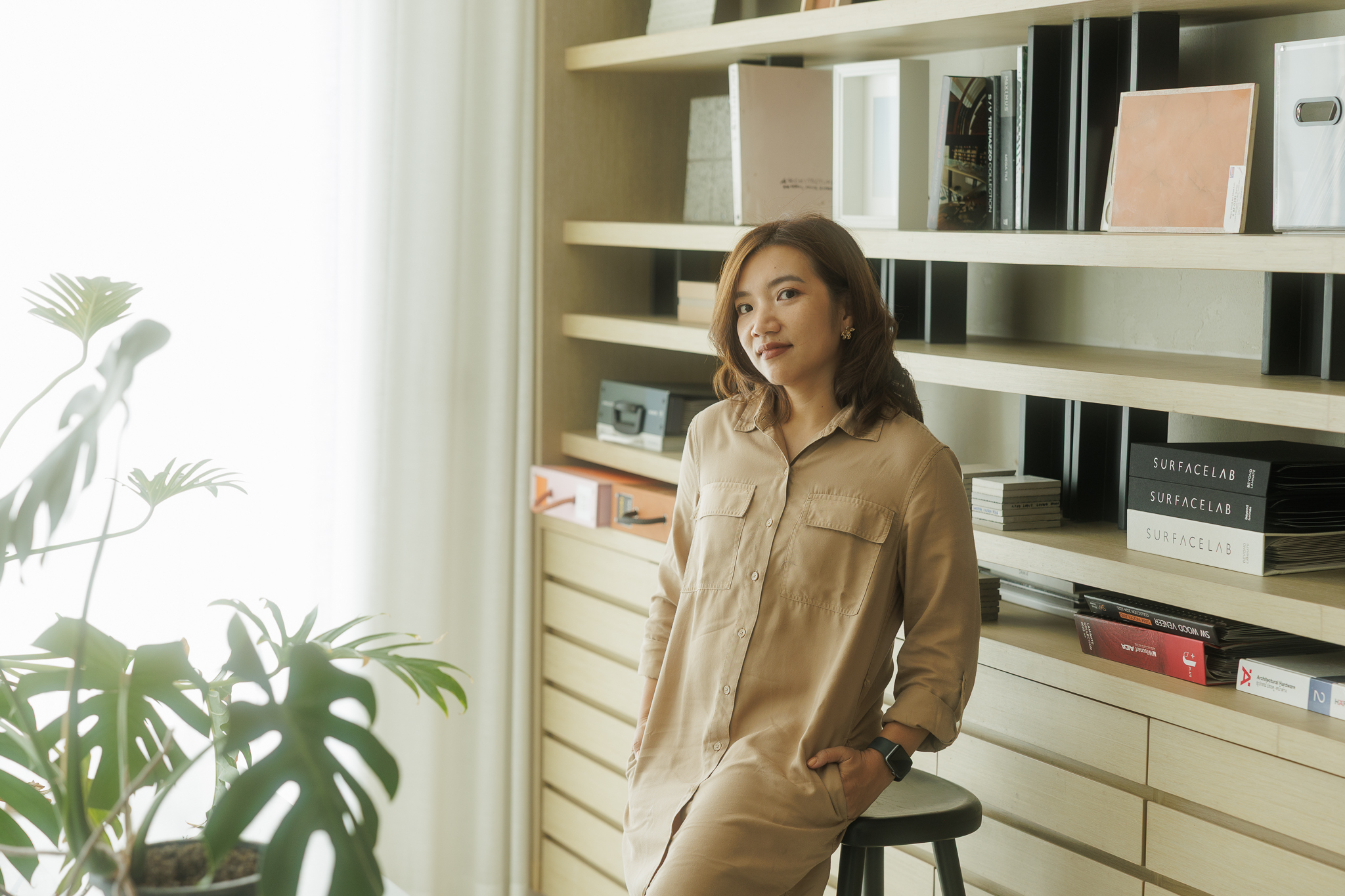 Aom in her studio
