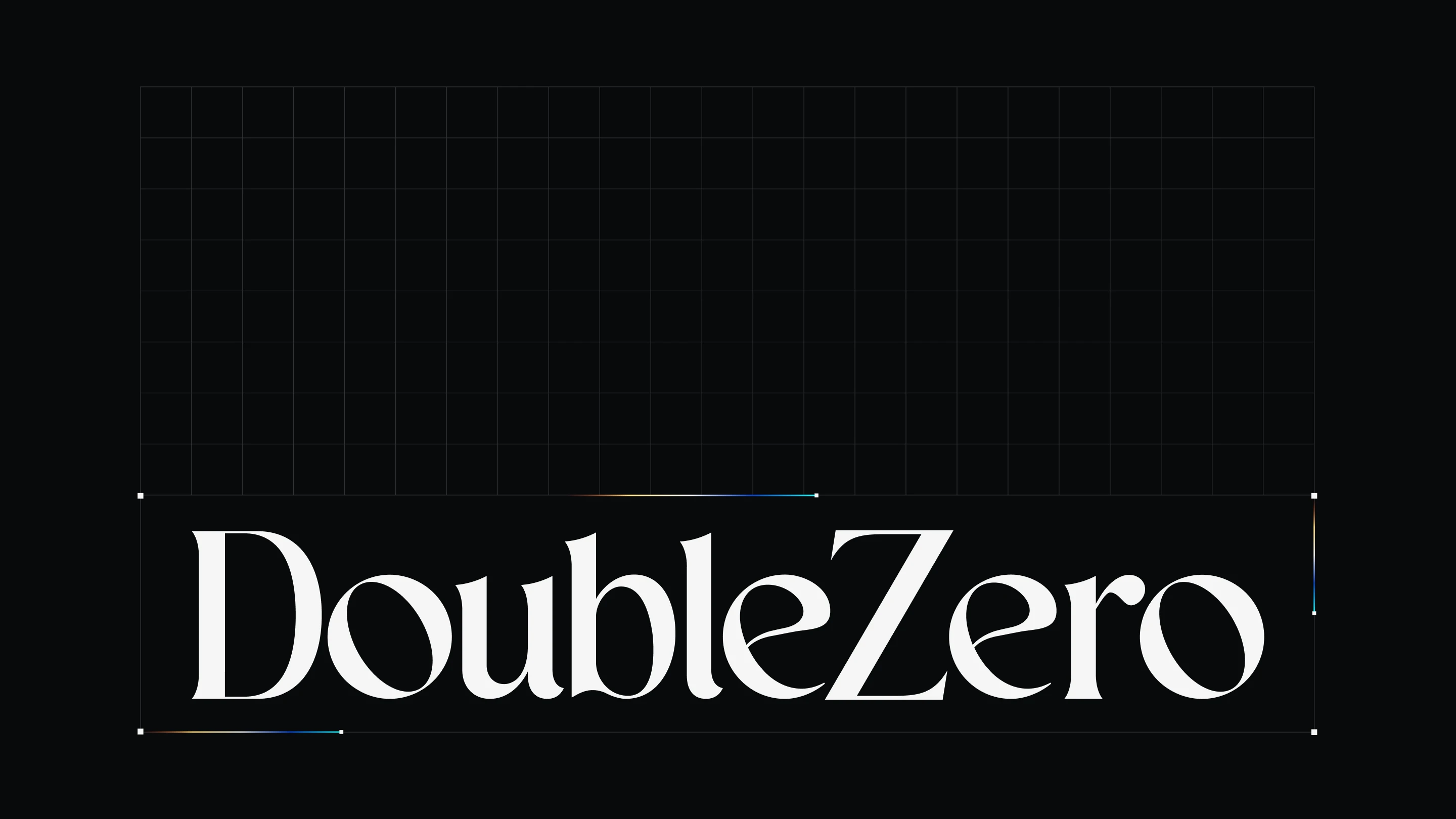 The DoubleZero logotype on its construction grid